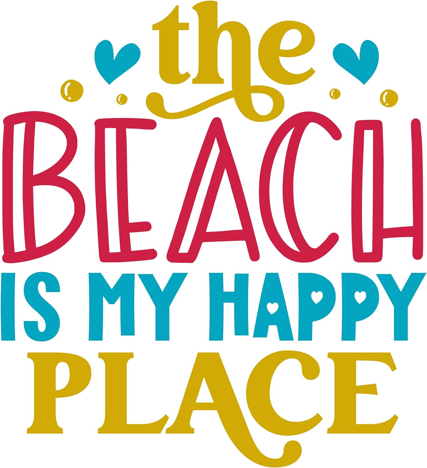 Inspirational Quote "The Beach is My Happy Place" Motivational Sticker Vinyl Decal Motivation Stickers- 5" Vinyl Sticker Waterproof