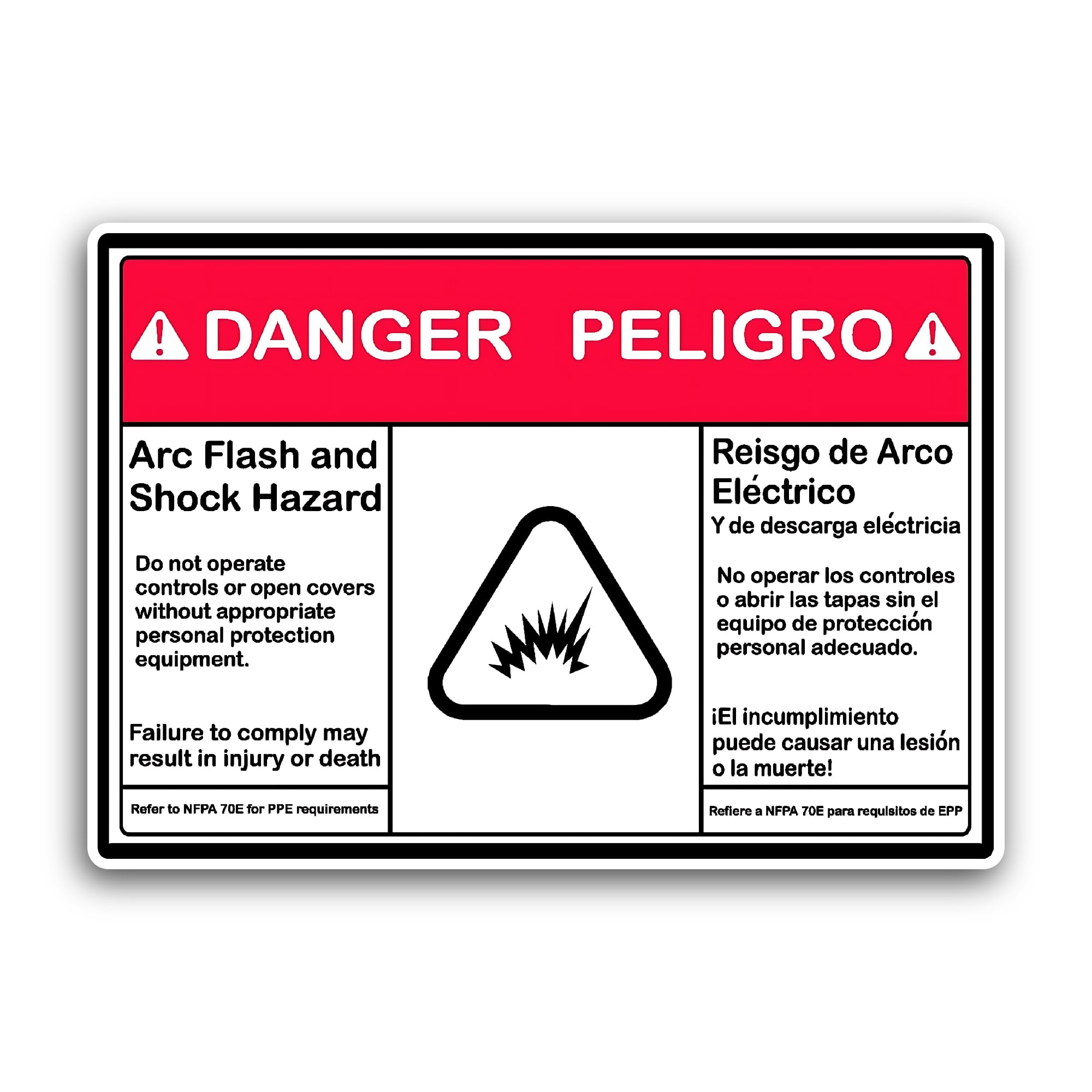 2 (Pieces) 3" and 5" Danger Peligro Sticker, Waterproof Vinyl Decals for Many Purpose Like Cars, Tru