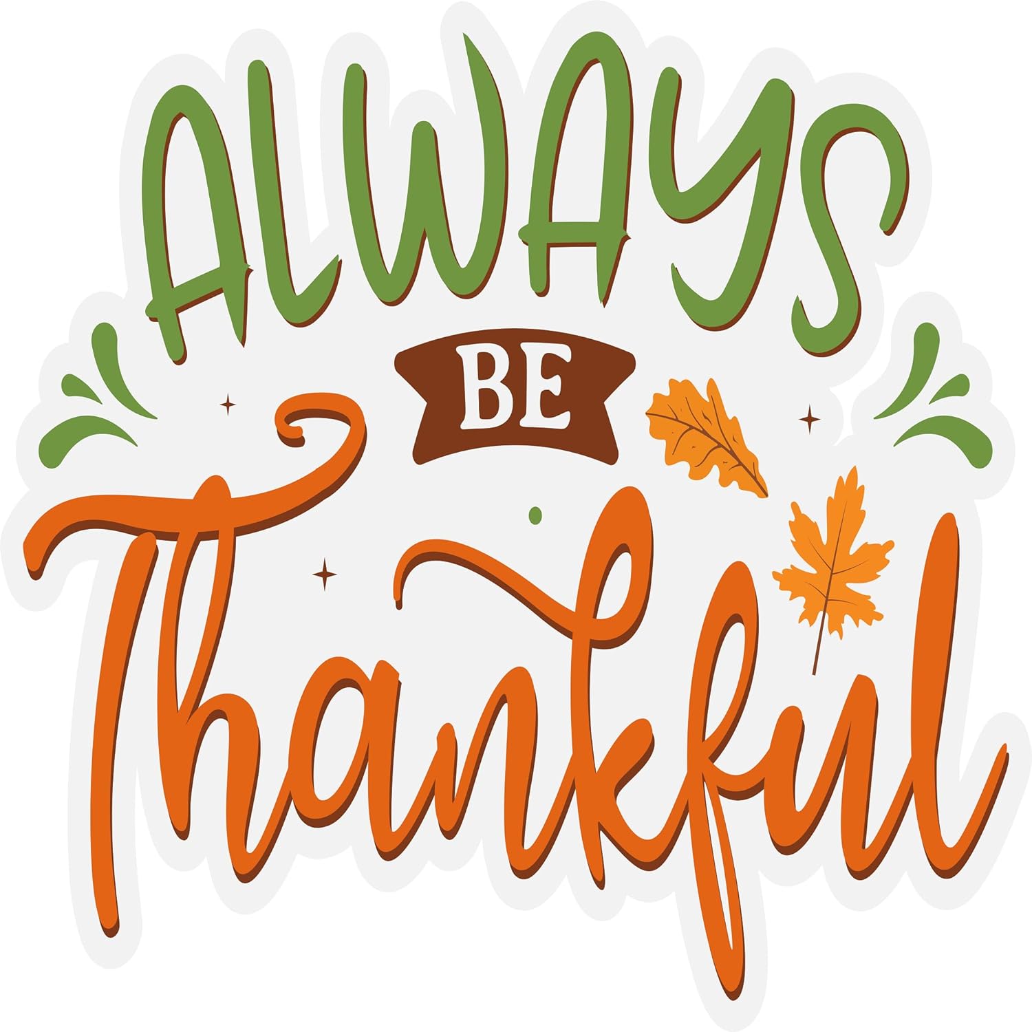 Inspirational Quote Always Be Thankful Great Gift Motivational Sticker Vinyl Decal Motivation Stickers- 5" Vinyl Sticker Waterproof