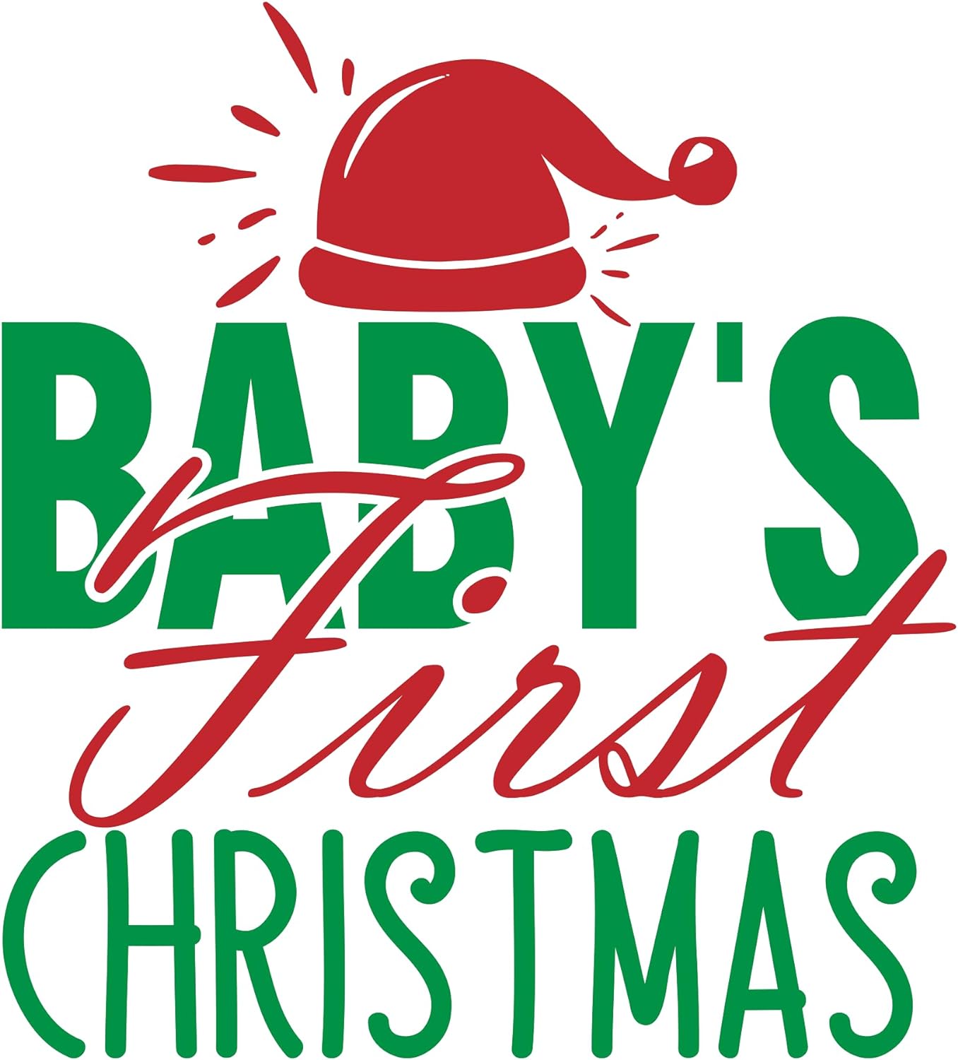 Inspirational Quote Baby's First Christmas Red Cap Motivational Sticker Vinyl Decal Motivation Stickers- 5" Vinyl Sticker Waterproof
