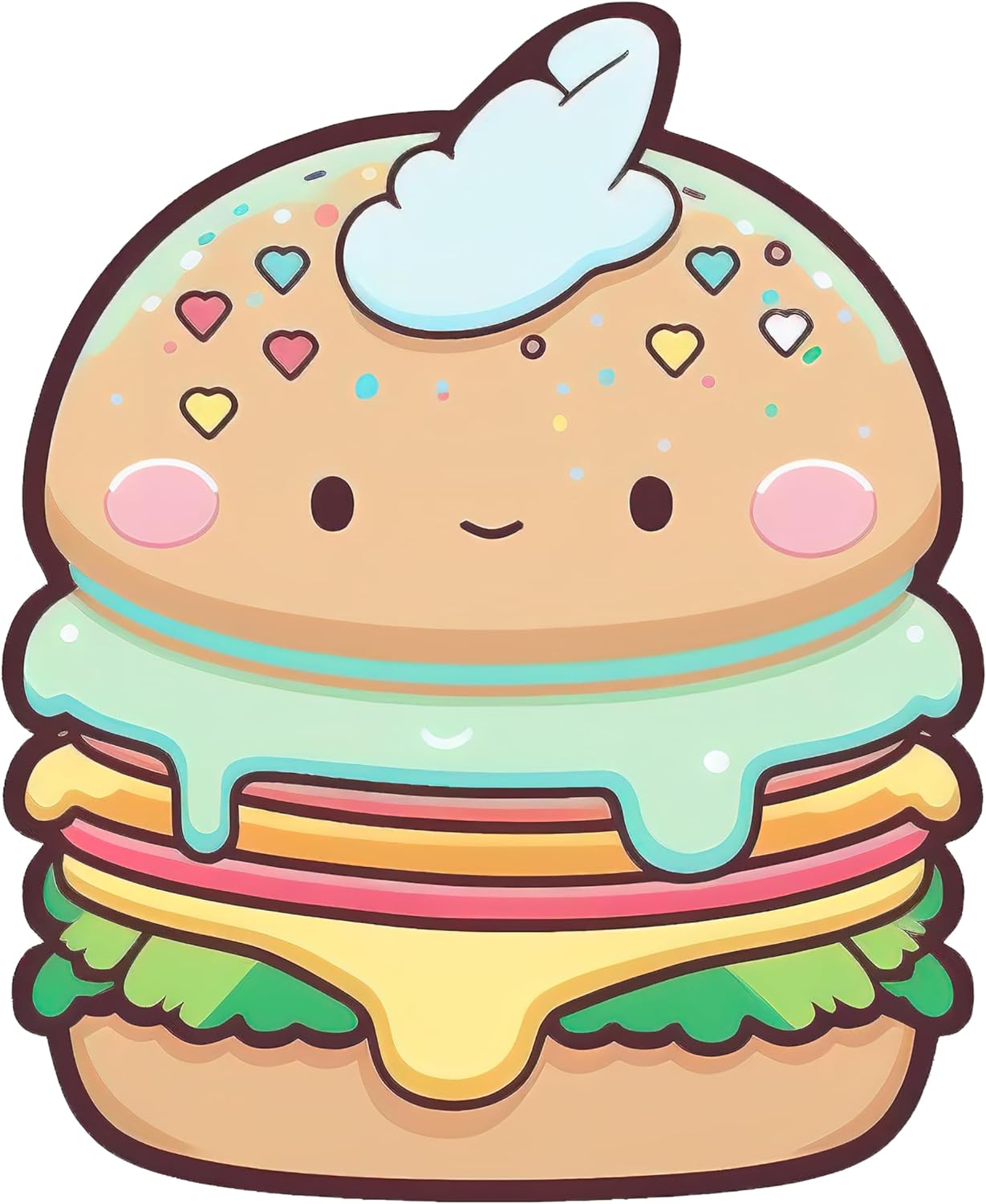 Inspirational Quote Cute Cheese Burger Motivational Sticker Vinyl Decal Motivation Stickers- 5" Vinyl Sticker Waterproof