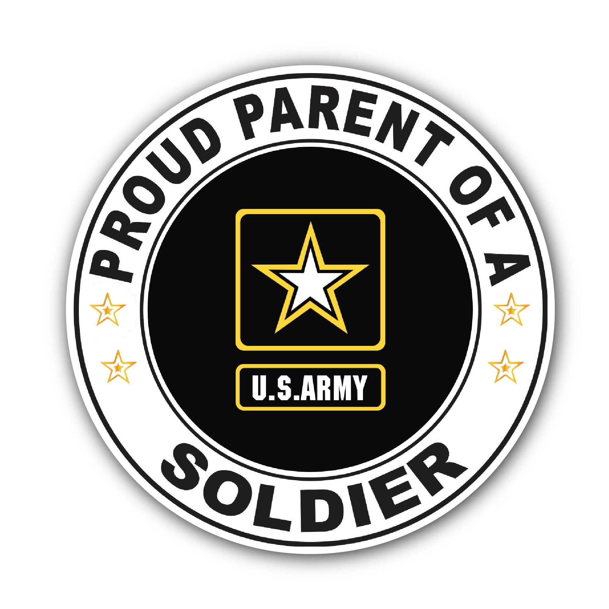 2 (Pieces) 3" and 5" Proud Parent of a Soldier U.S. Army Sticker, Waterproof Vinyl Decals for Many P