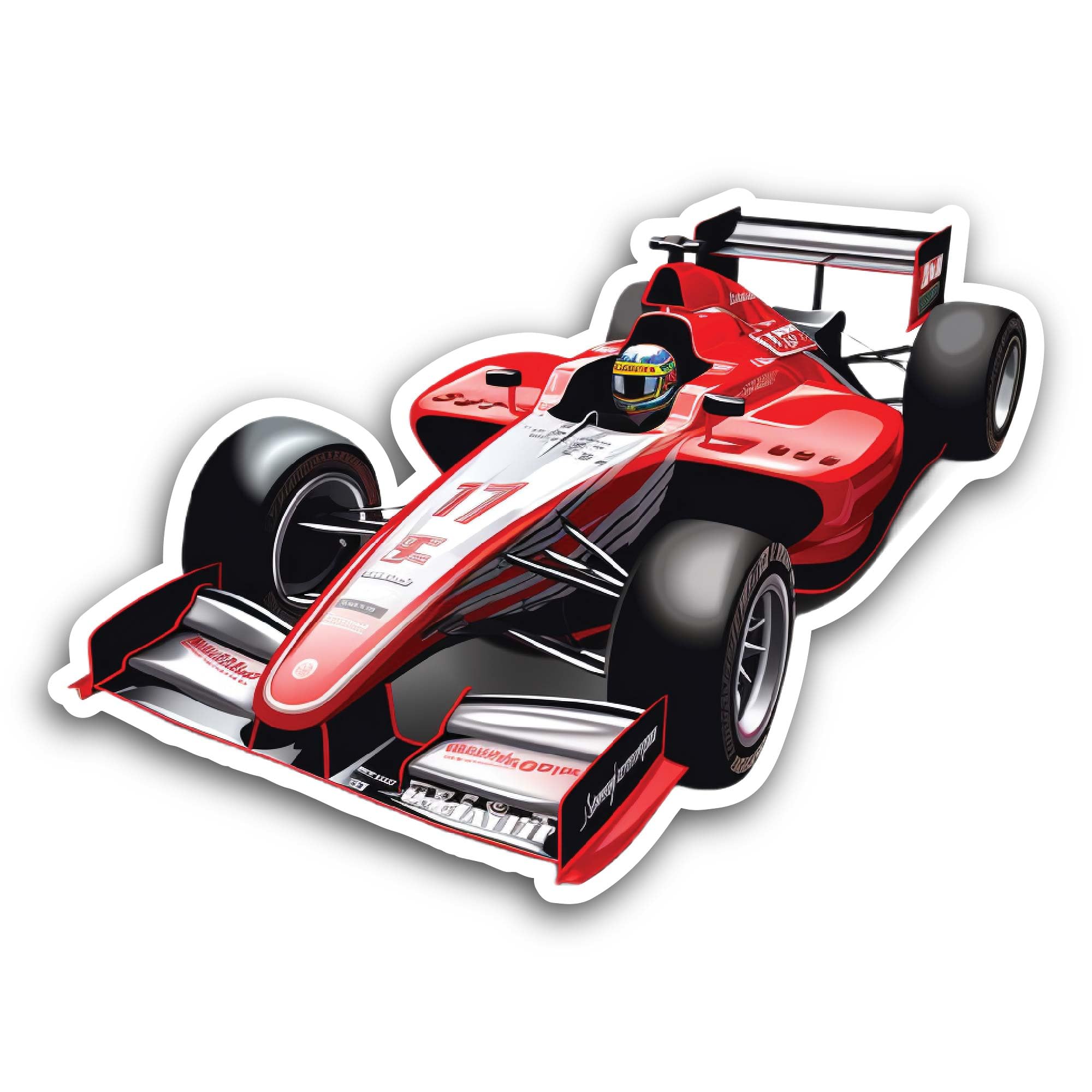 2 (Pieces) 3" and 5" Red Race Car Sticker, Waterproof Vinyl Decals for Many Purpose Like Cars, Truck