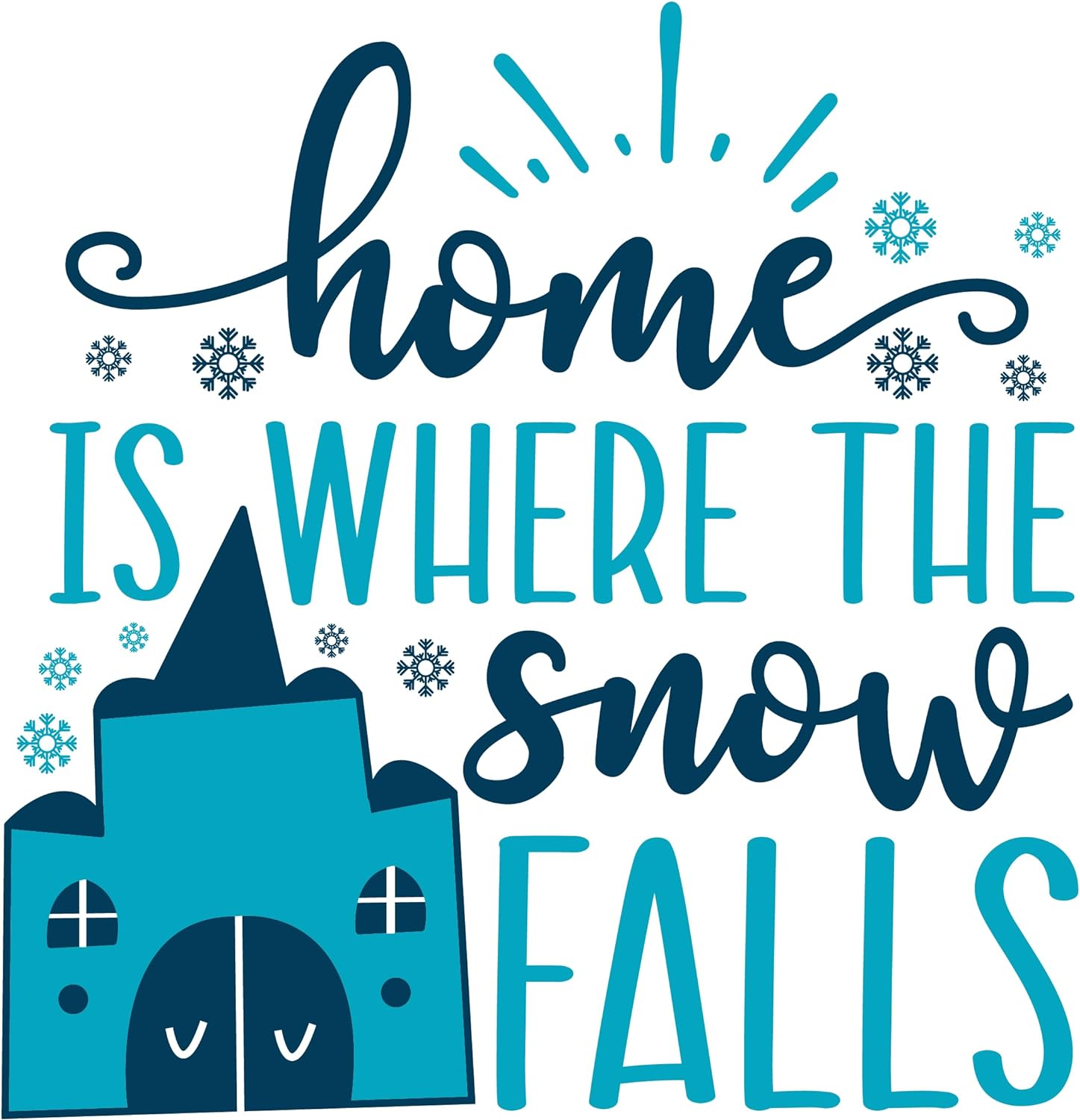Inspirational Quote Home is Where The Snow Falls Sticker Motivational Sticker Vinyl Decal Motivation Stickers- 5" Vinyl Sticker Waterproof