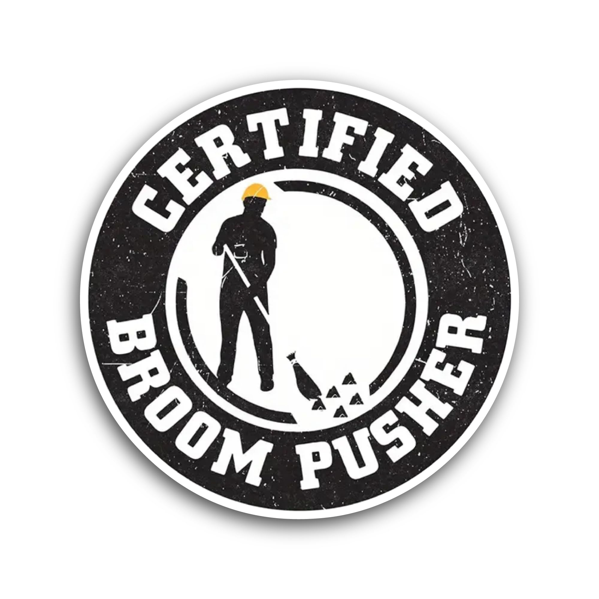 2 (Pieces) 3" and 5" Certified Broom Pusher Sticker, Waterproof Vinyl Decals for Many Purpose Like C