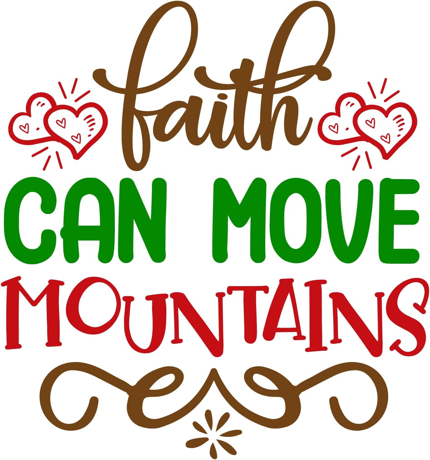 Inspirational Quote "Faith Can Move Mountains Great Gift Stickers" Motivational Sticker Vinyl Decal Motivation Stickers- 5" Vinyl Sticker Waterproof