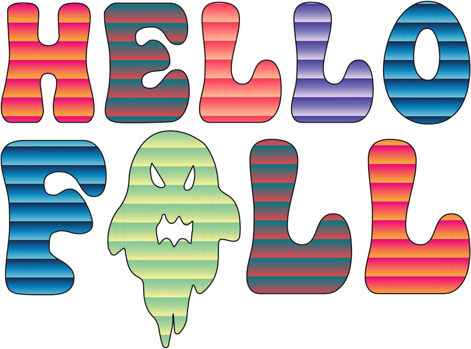 Inspirational Quote Hello Fall Spooky Motivational Sticker Vinyl Decal Motivation Stickers- 5" Vinyl Sticker Waterproof