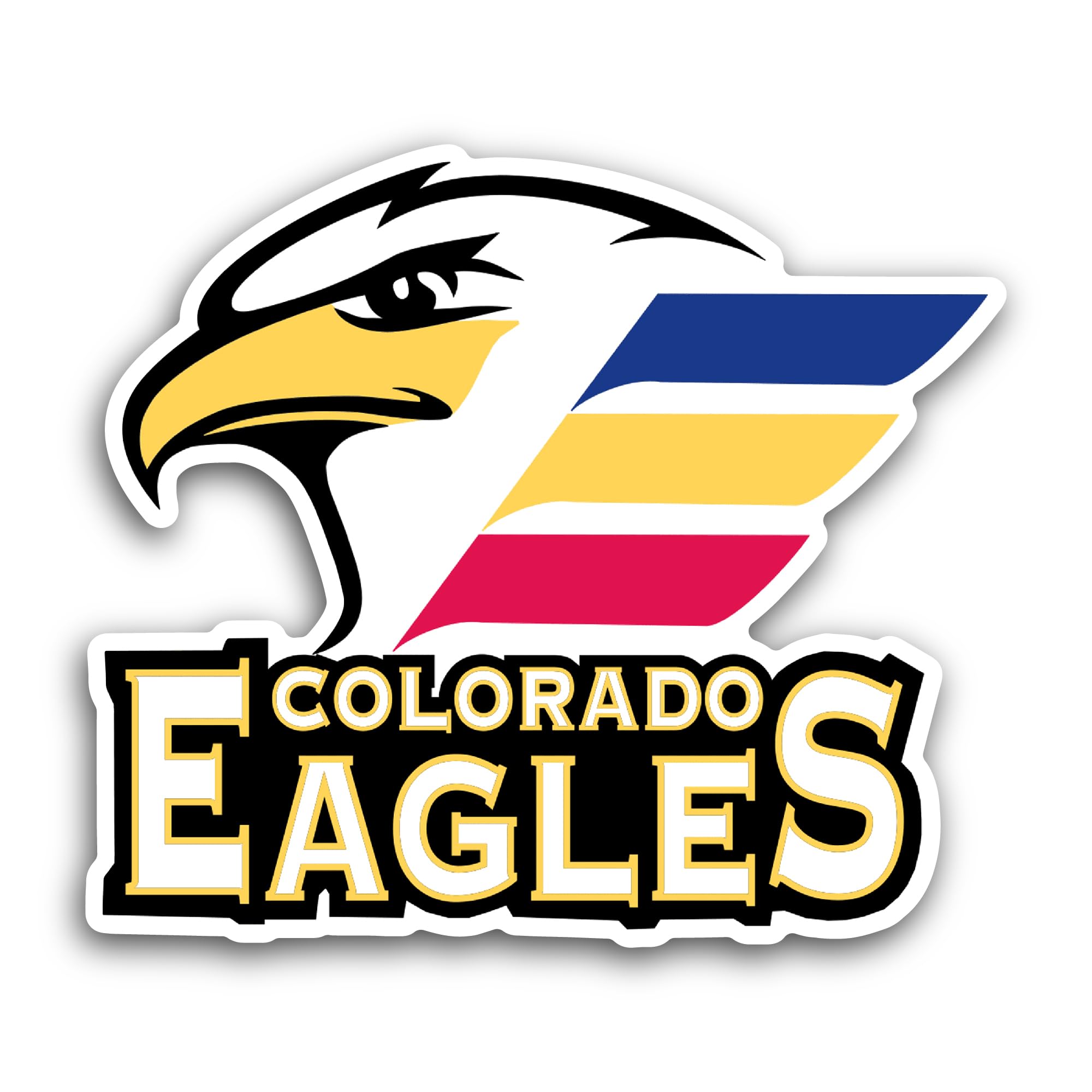 2 (Pieces) 3" and 5" Colorad0 Eagles Sticker, Waterproof Vinyl Decals for Many Purpose Like Cars, Tr