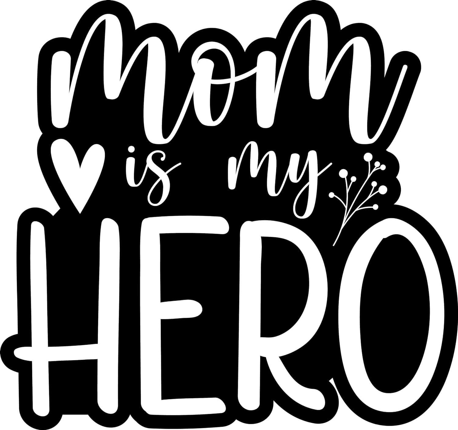 Inspirational Quote "Mom is My Hero" Motivational Sticker Vinyl Decal Motivation Stickers- 5" Vinyl Sticker Waterproof