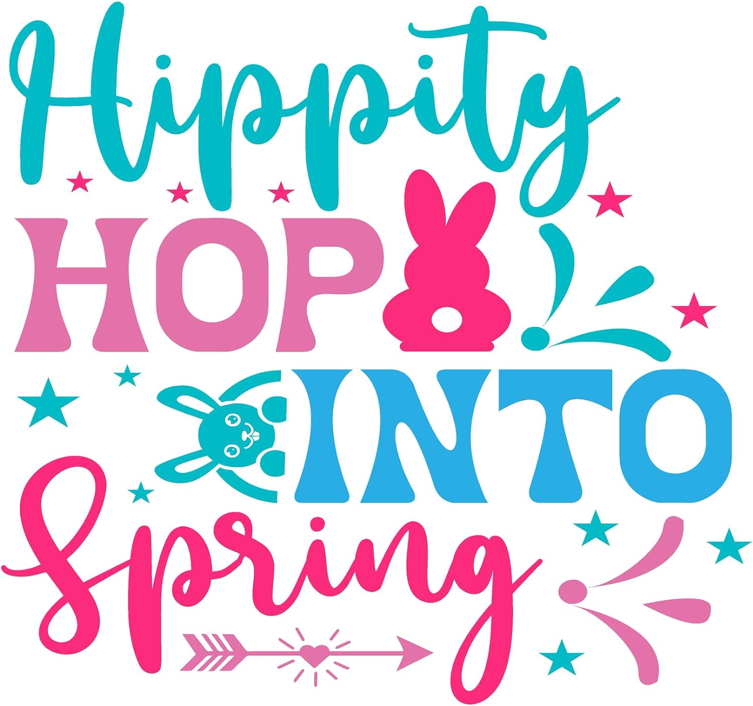 Inspirational Quote "Hippity Hop Into Spring" Motivational Sticker Vinyl Decal Motivation Stickers- 5" Vinyl Sticker Waterproof