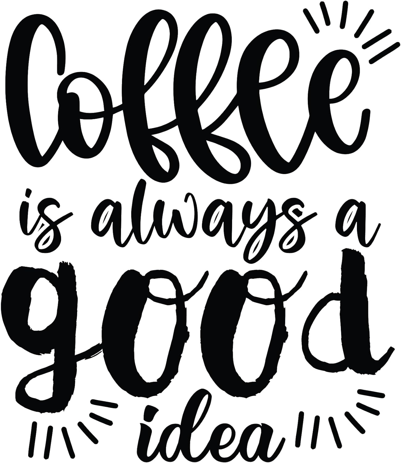 Inspirational Quote "Coffee is Always A Good Idea" Motivational Sticker Vinyl Decal Motivation Stickers- 5" Vinyl Sticker Waterproof