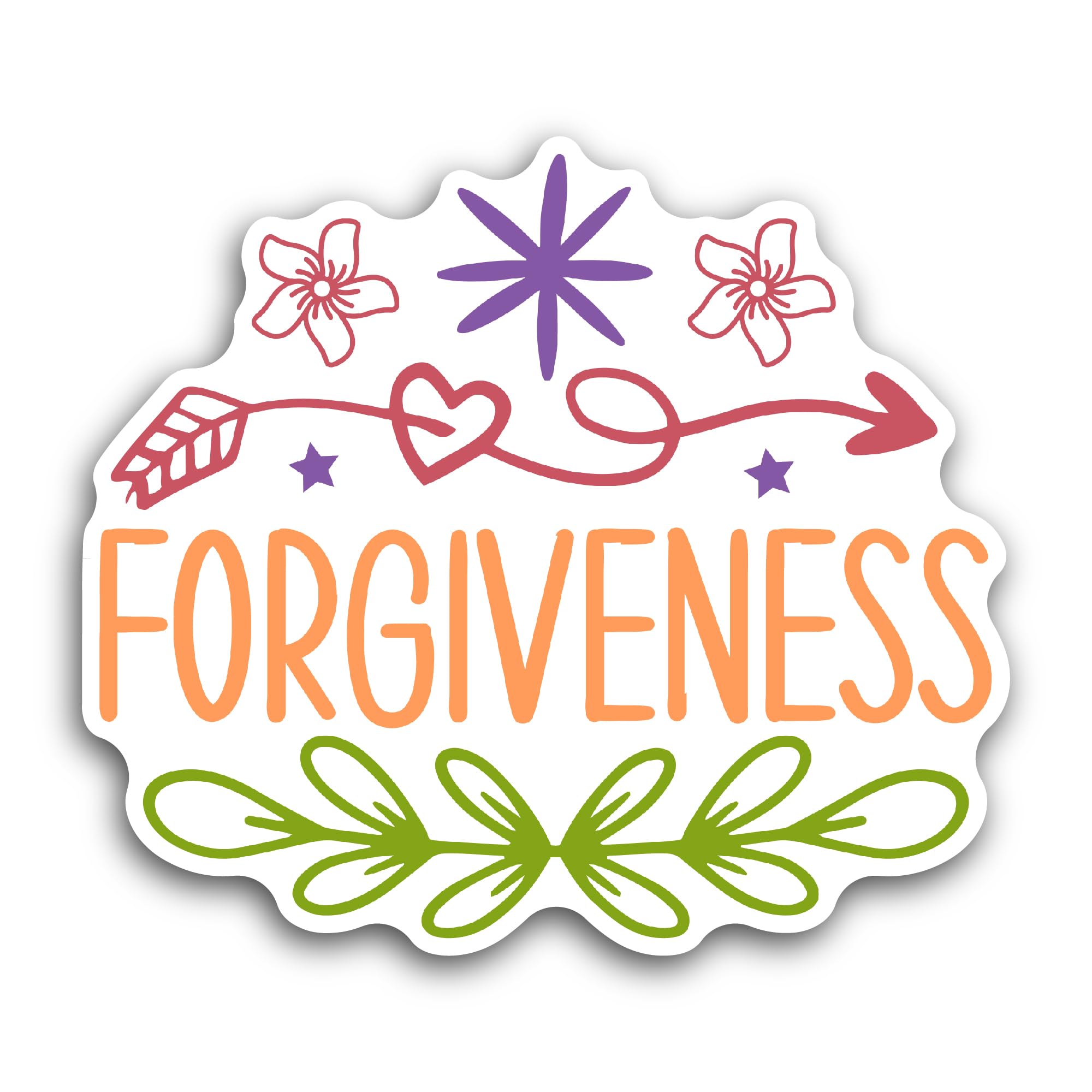 2 (Pieces) 3" and 5" Forgiveness Sticker, Waterproof Vinyl Decals for Many Purpose Like Cars, Trucks