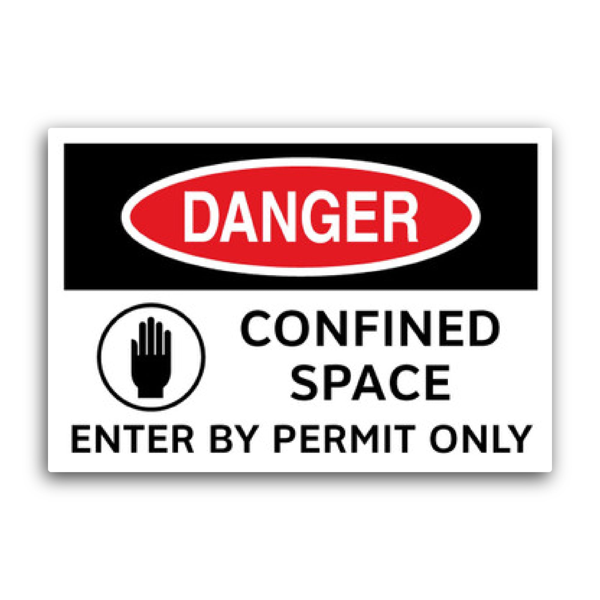 2 (Pieces) 3" and 5" Restricted Area Sign Sticker, Waterproof Vinyl Decals for Many Purpose Like Car