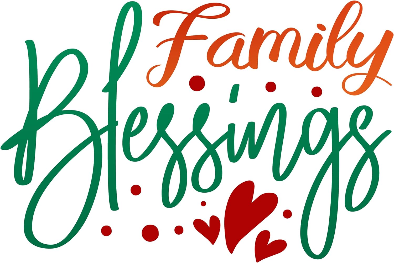 Inspirational Quote Family Blessings Heart Motivational Sticker Vinyl Decal Motivation Stickers- 5" Vinyl Sticker Waterproof