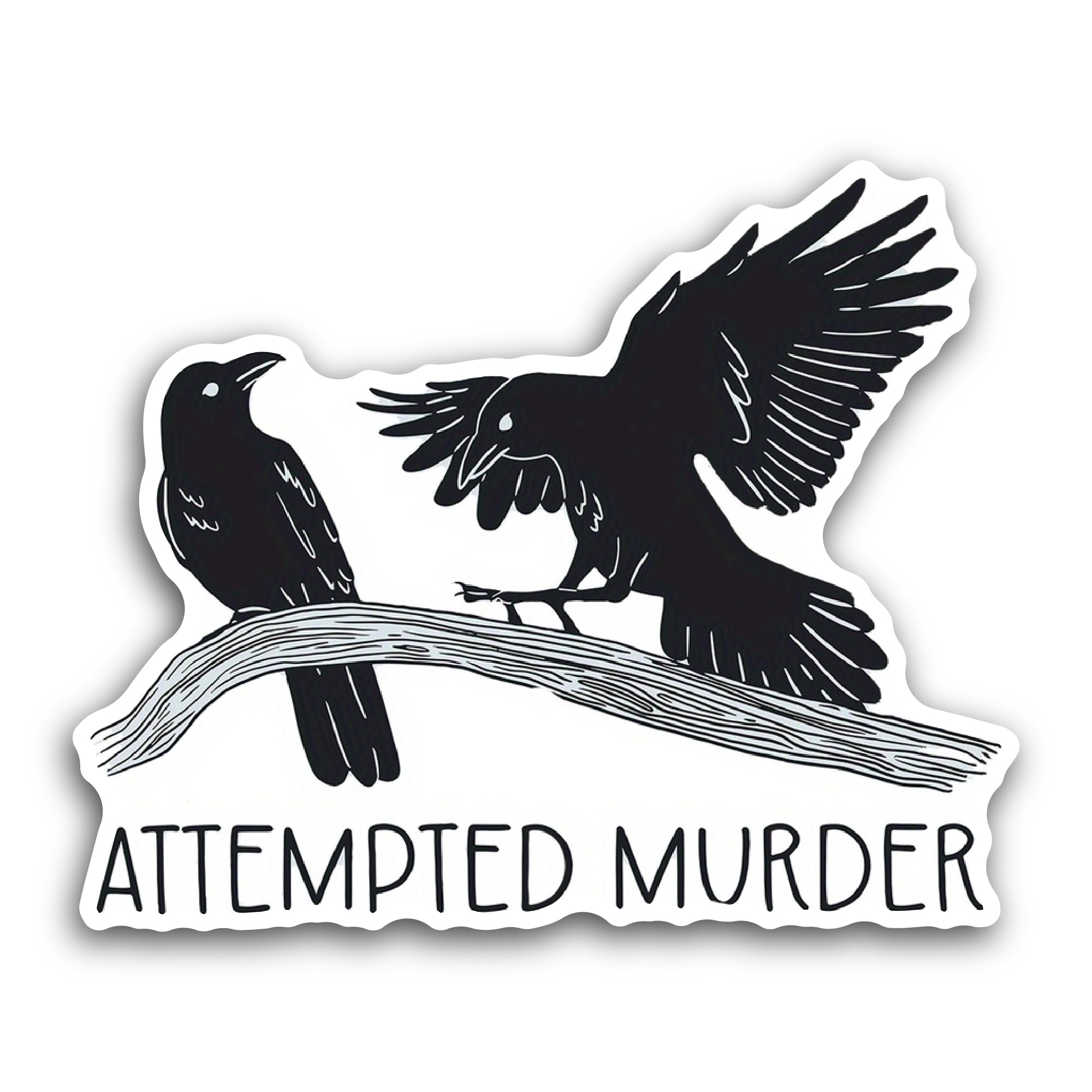 2 (Pieces) 3" and 5" Attempted Murder Sticker, Waterproof Vinyl Decals for Many Purpose Like Cars, T