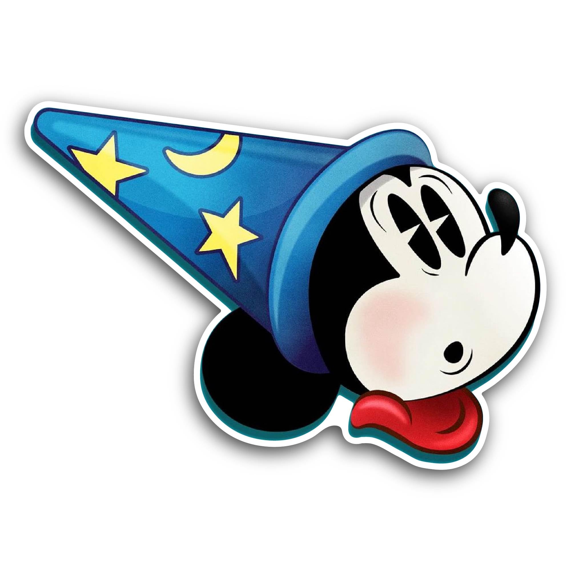 2 (Pieces) 3" and 5" Mouse with Tall Hat Sticker, Waterproof Vinyl Decals for Many Purpose Like Cars
