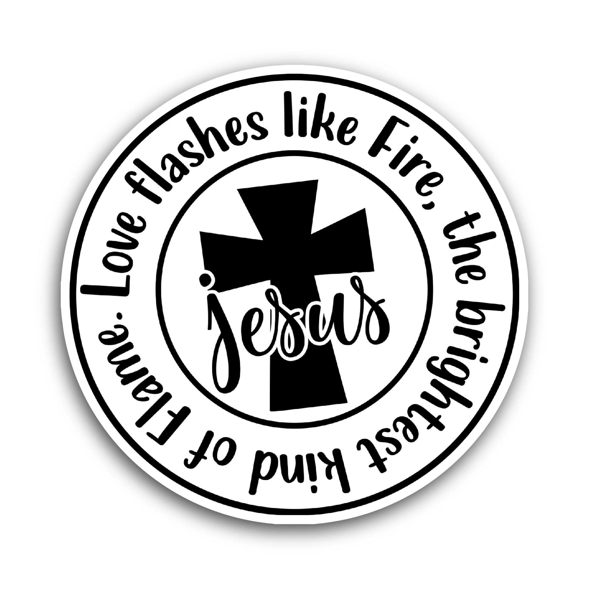 2 (Pieces) 3" and 5" Love Flashes Like Fire Sticker, Waterproof Vinyl Decals for Many Purpose Like C