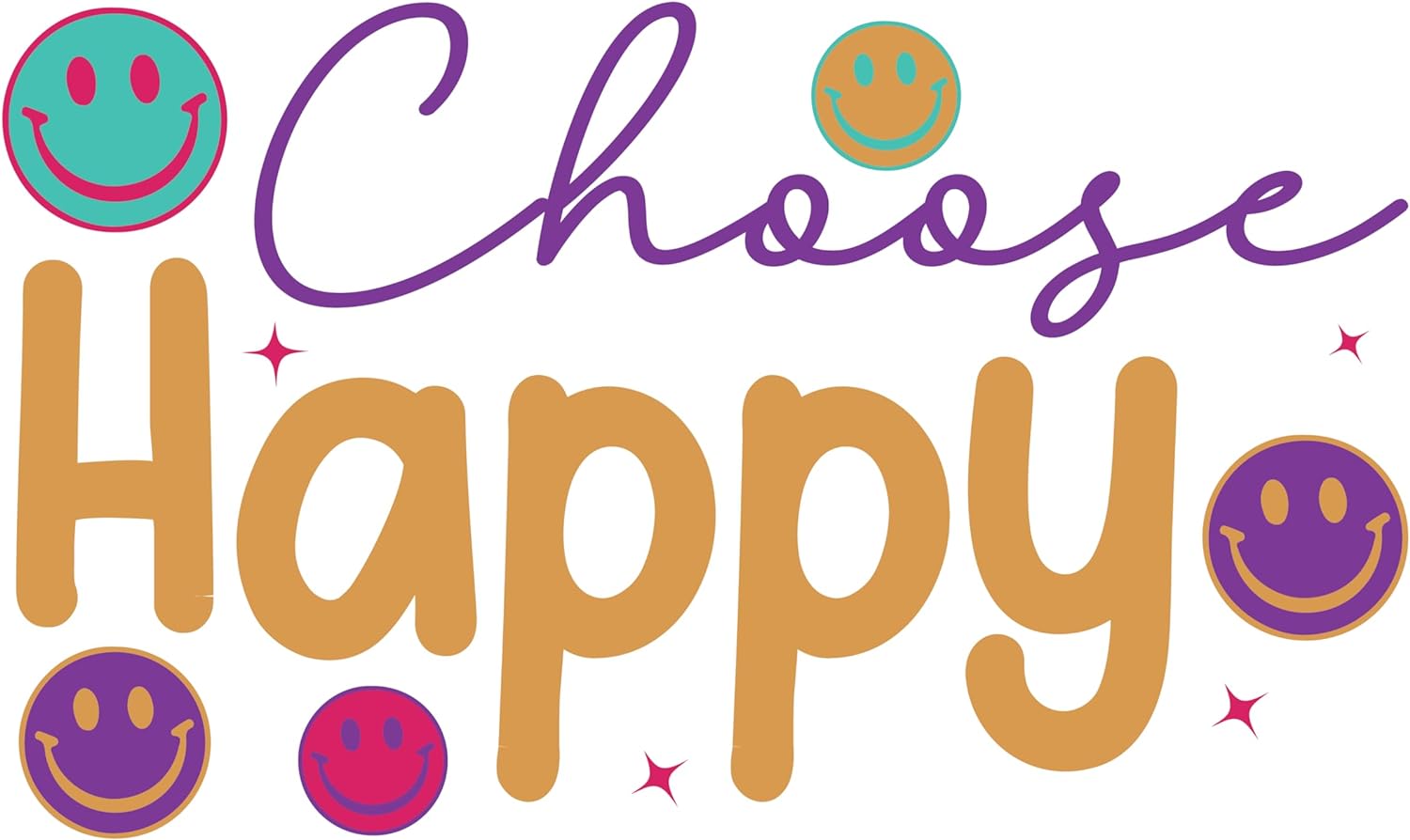 Inspirational Quote Choose Happy Motivational Sticker Vinyl Decal Motivation Stickers- 5" Vinyl Sticker Waterproof