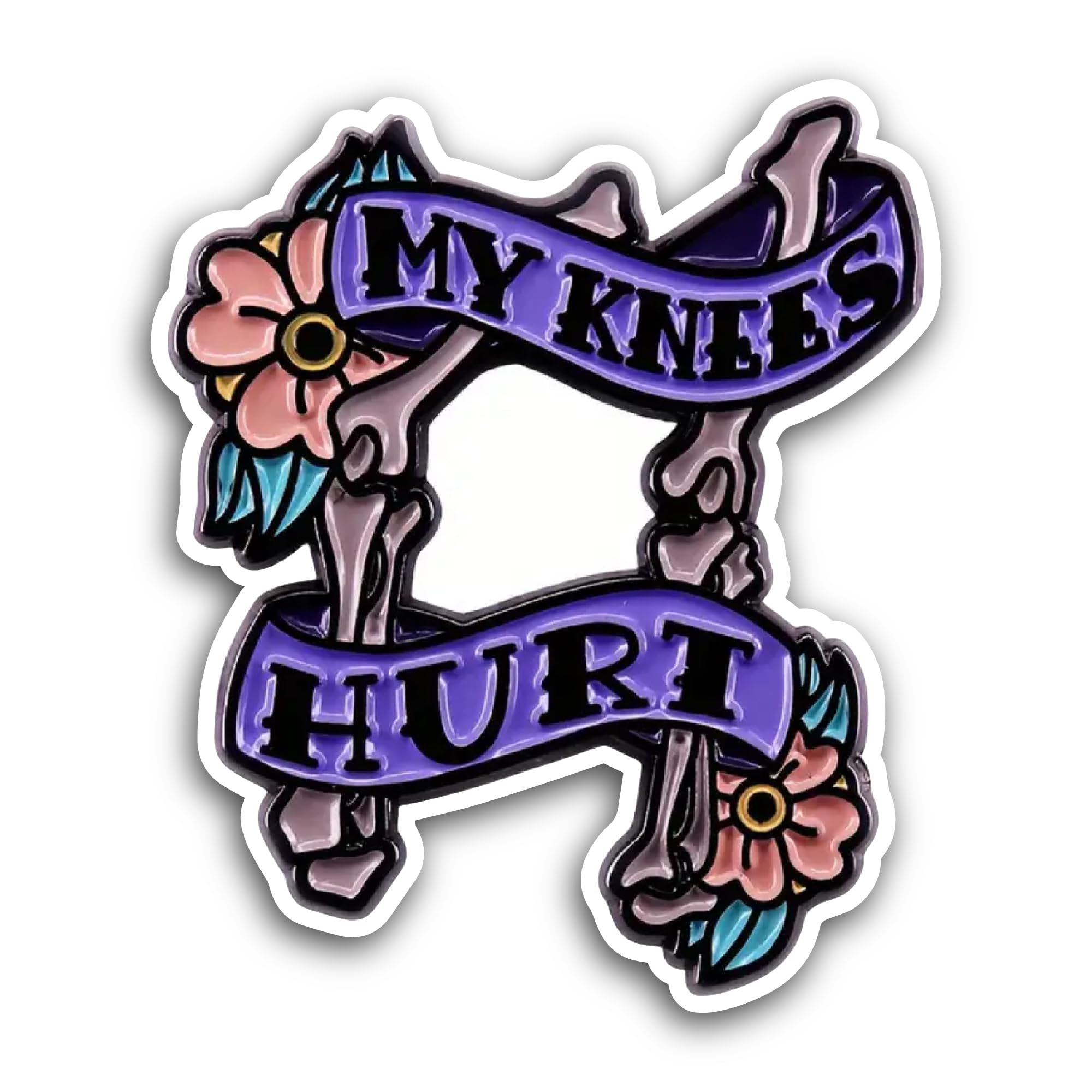 2 (Pieces) 3" and 5" My Knees Hurt Sticker, Waterproof Vinyl Decals for Many Purpose Like Cars, Truc