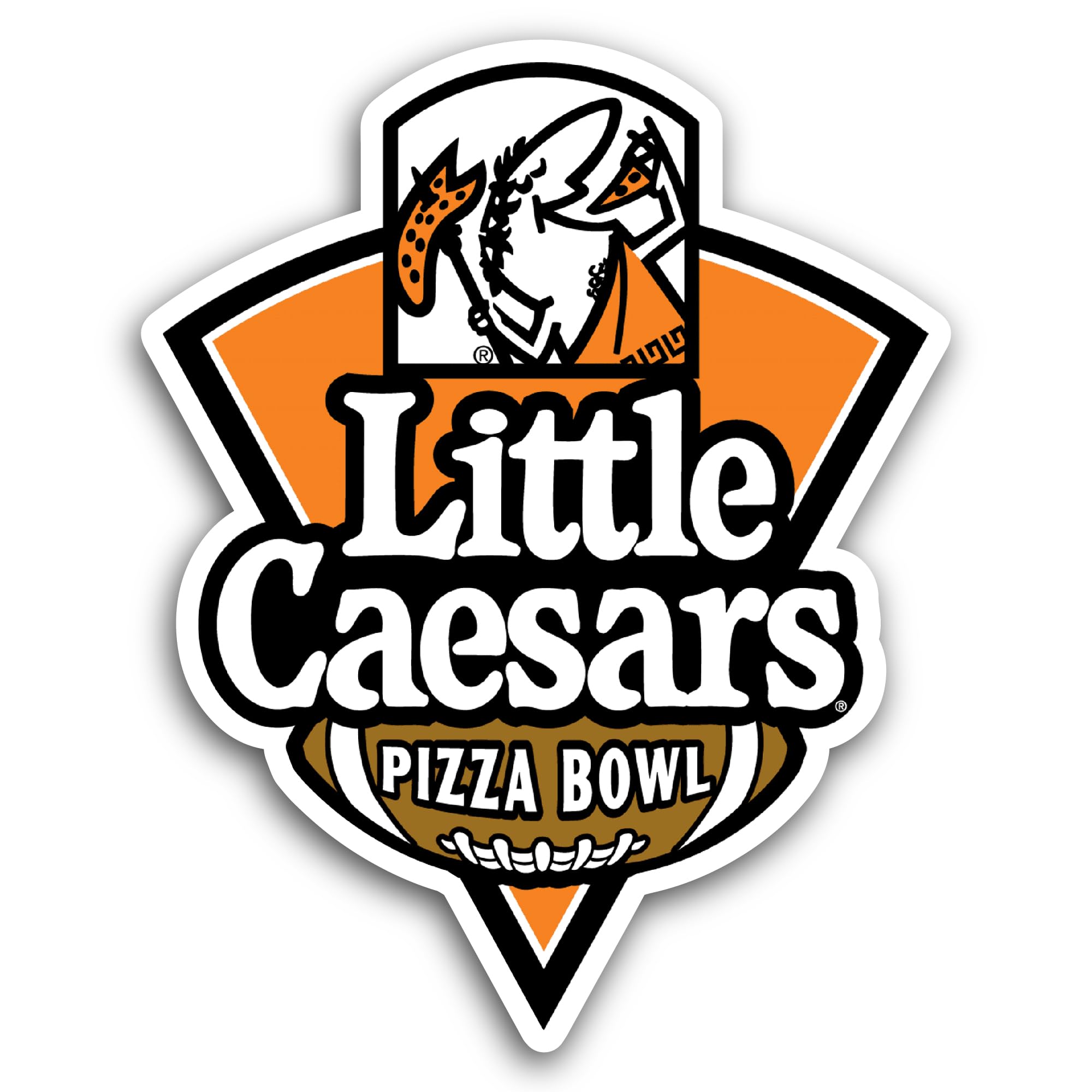 2 (Pieces) 3" and 5" Little C@esars Pizza Bowl Sticker, Waterproof Vinyl Decals for Many Purpose Lik