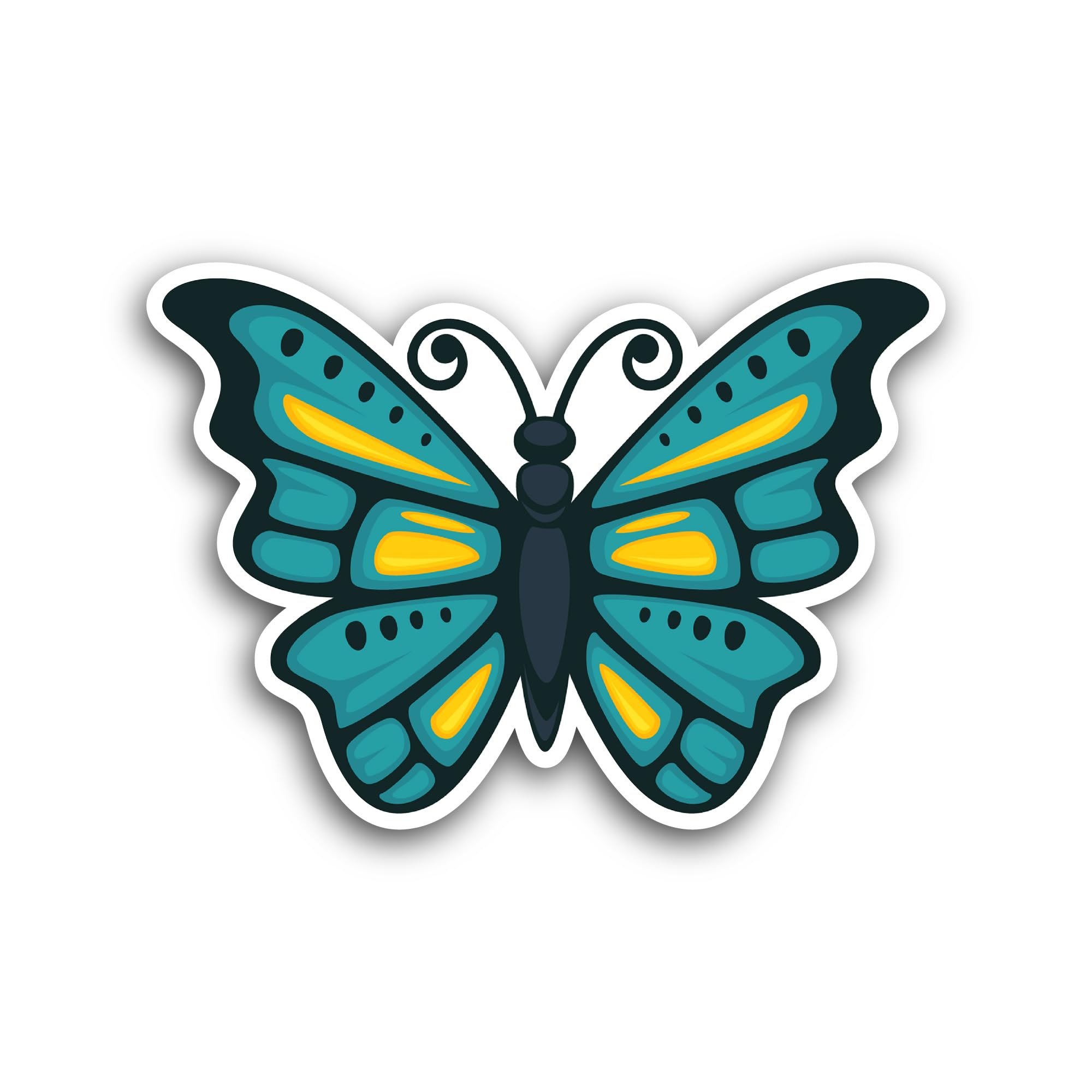 2 (Pieces) 3" and 5" Lovely Butterfly Sticker, Waterproof Vinyl Decals for Many Purpose Like Cars, T