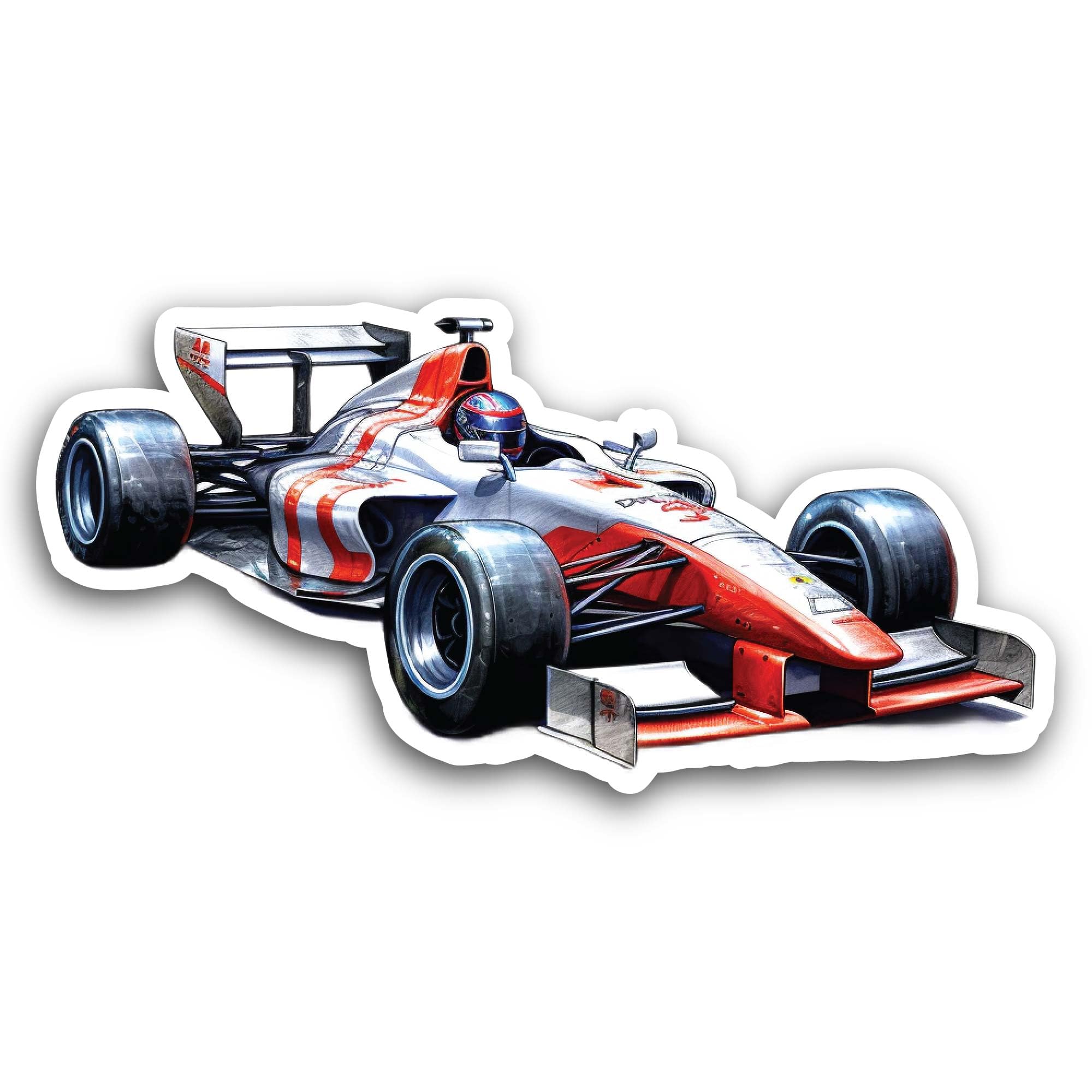 2 (Pieces) 3" and 5" Race Car Sticker, Waterproof Vinyl Decals for Many Purpose Like Cars, Trucks, L
