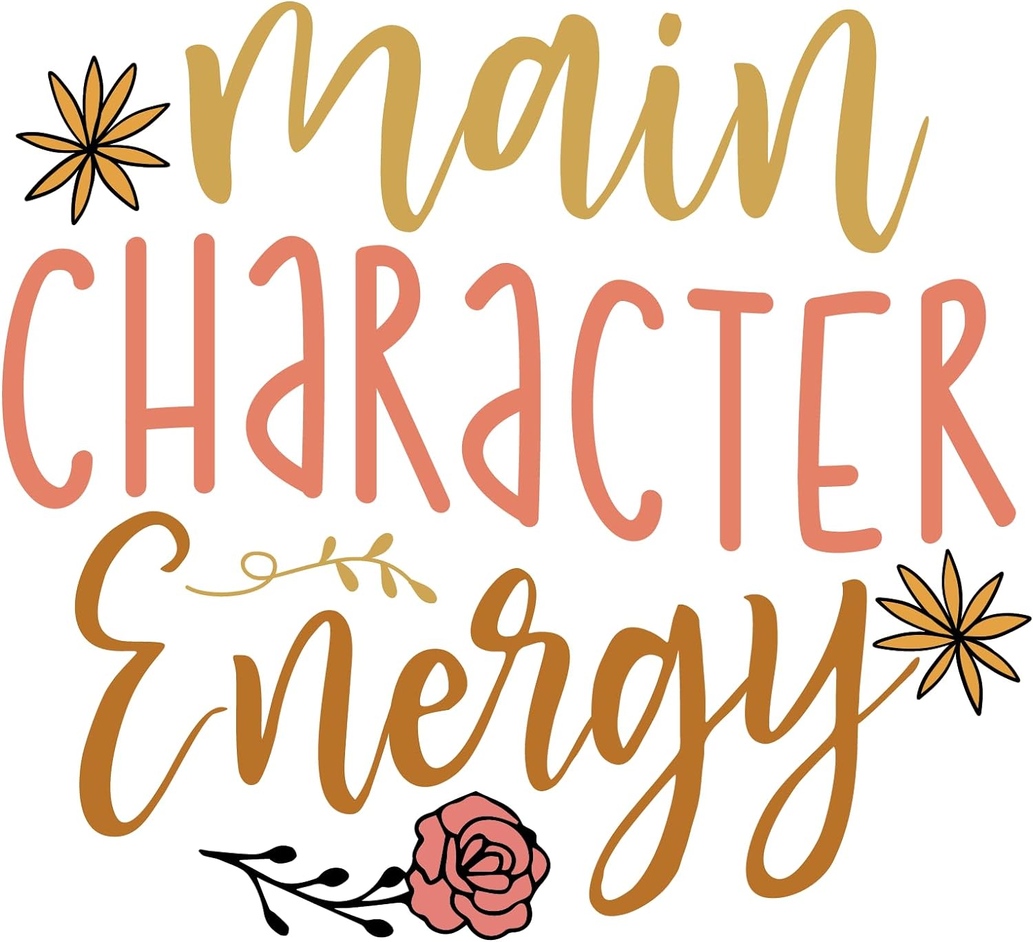 Inspirational Quote "Main Character Energy Sticker" Motivational Sticker Vinyl Decal Motivation Stickers- 5" Vinyl Sticker Waterproof