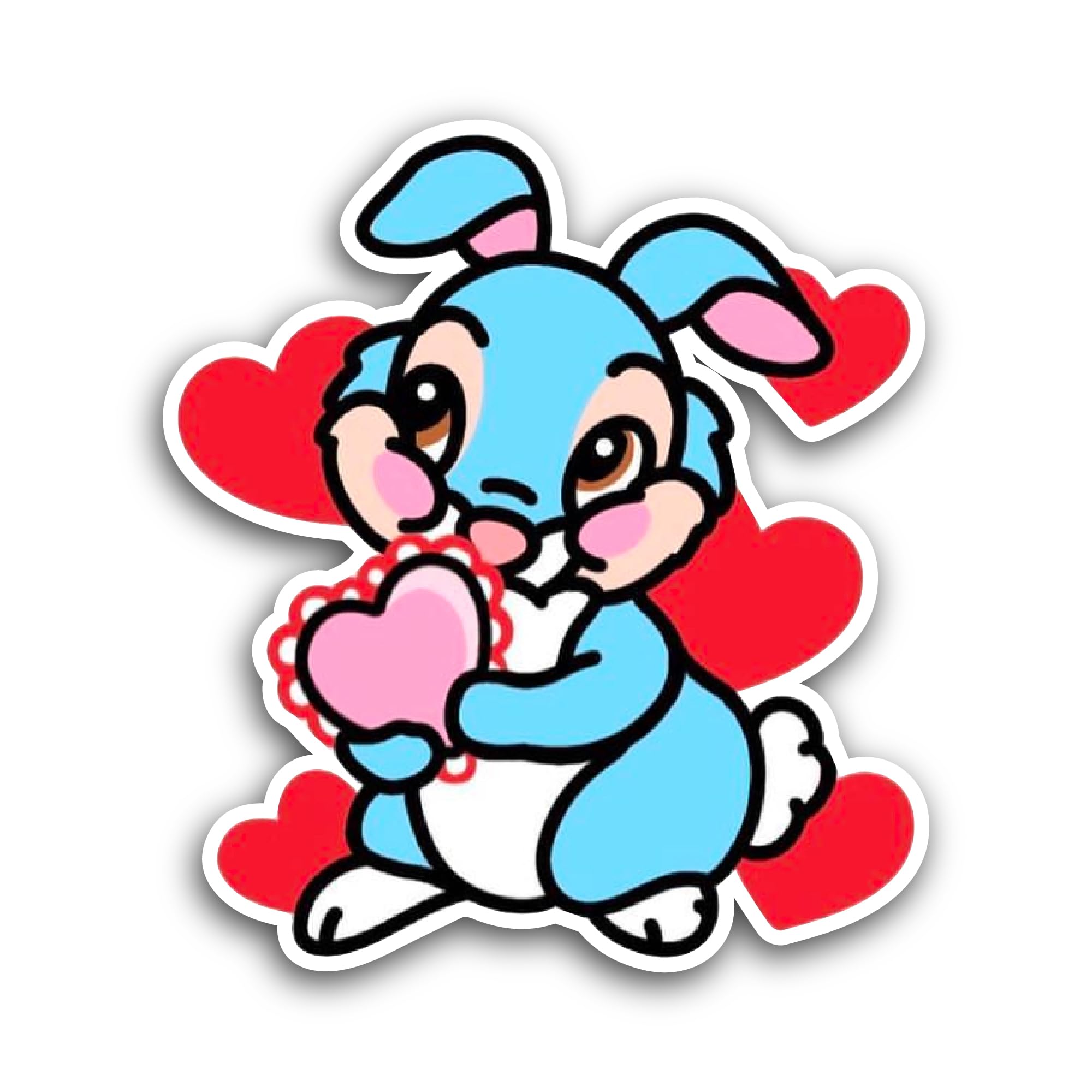 2 (Pieces) 3" and 5" Bunny Cartoon Sticker, Waterproof Vinyl Decals for Many Purpose Like Cars, Truc