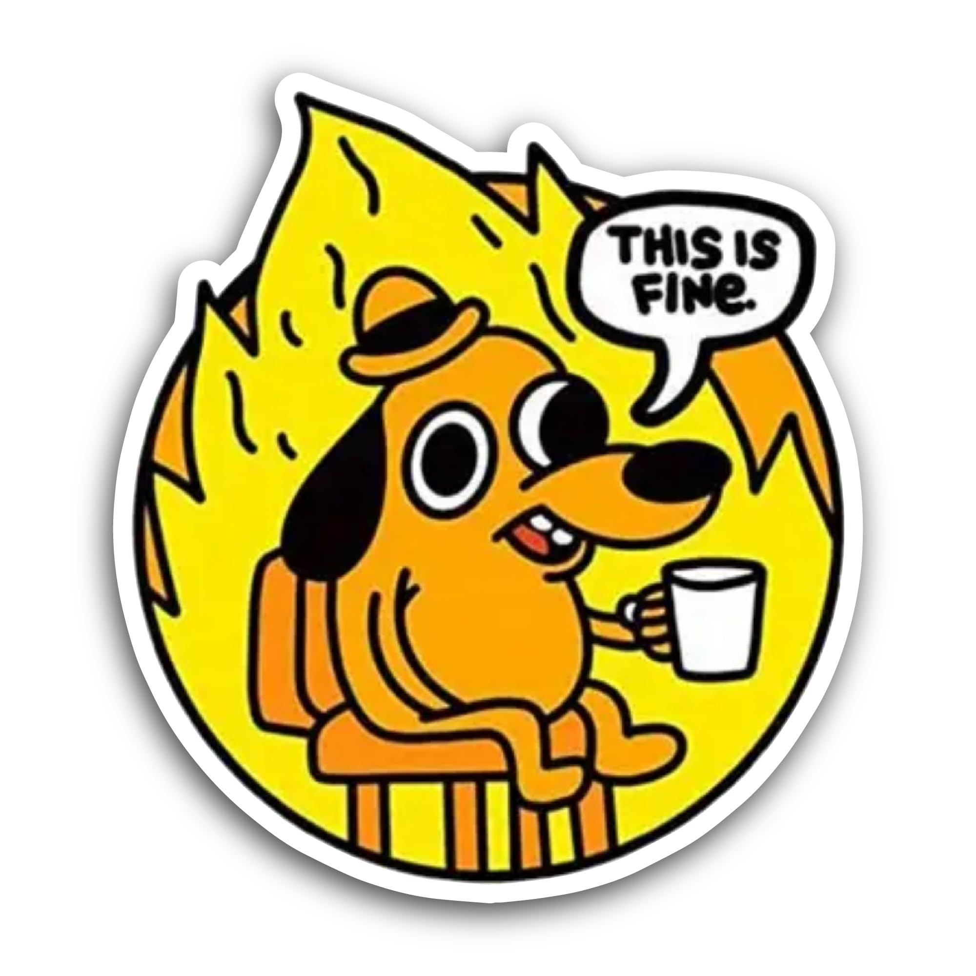2 (Pieces) 3" and 5" This is Fine Sticker, Waterproof Vinyl Decals for Many Purpose Like Cars, Truck