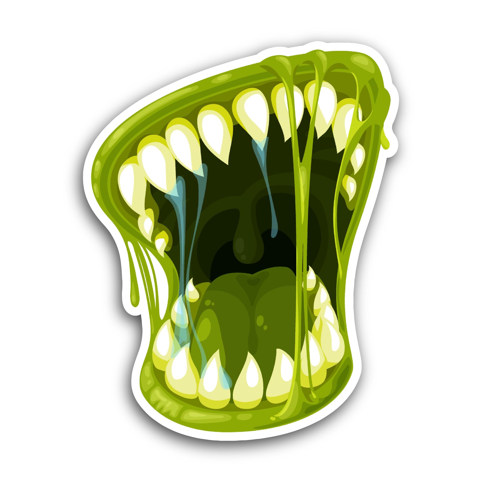 2 (Pieces) 3" and 5" Halloween Roaring Mouth Sticker, Waterproof Vinyl Decals for Many Purpose Like