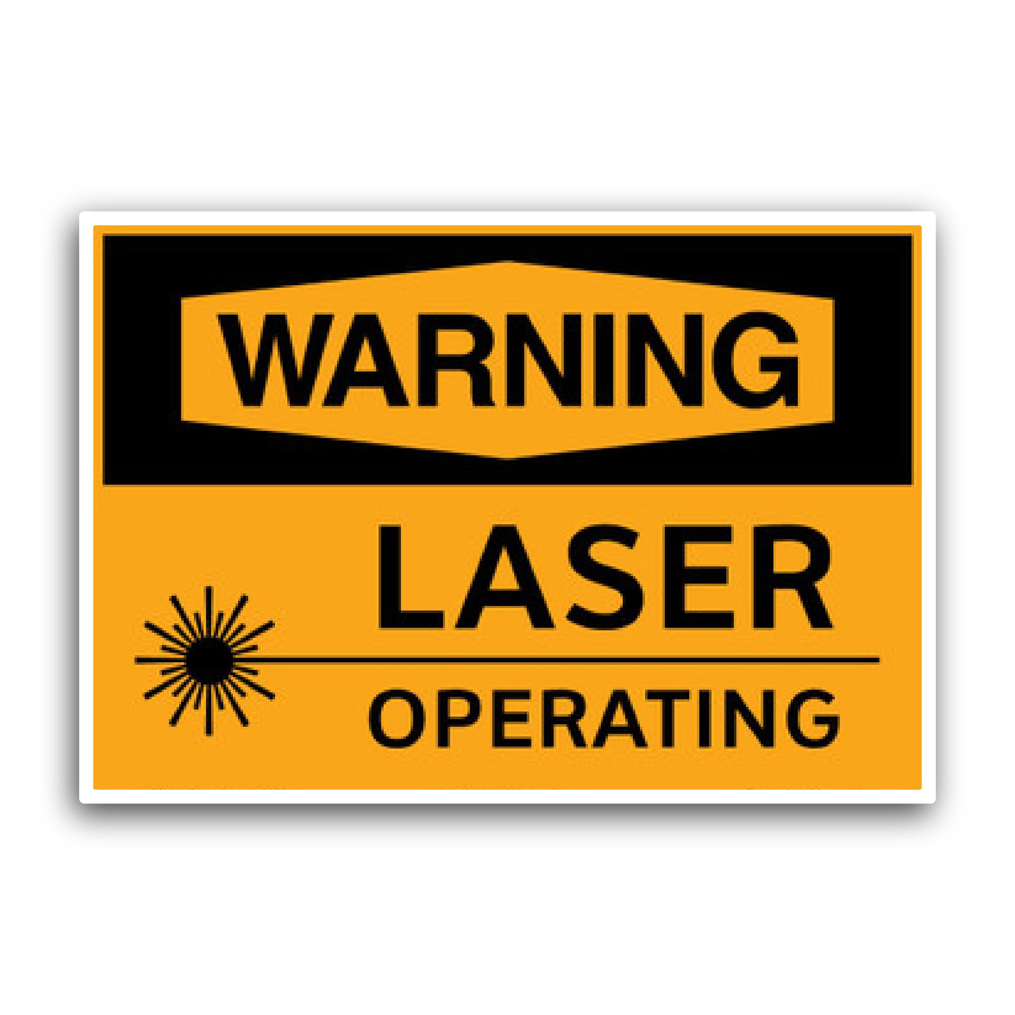 2 (Pieces) 3" and 5" Laser Operating Sign Sticker, Waterproof Vinyl Decals for Many Purpose Like Car