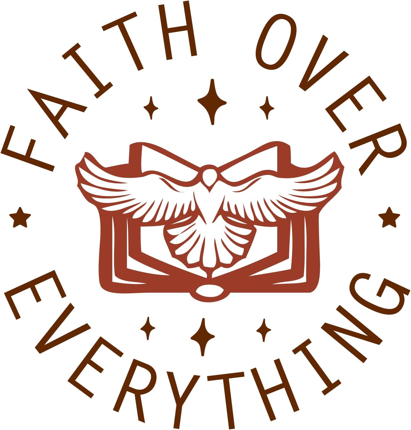 Inspirational Quote "Faith Over Everything" Motivational Sticker Vinyl Decal Motivation Stickers- 5" Vinyl Sticker Waterproof