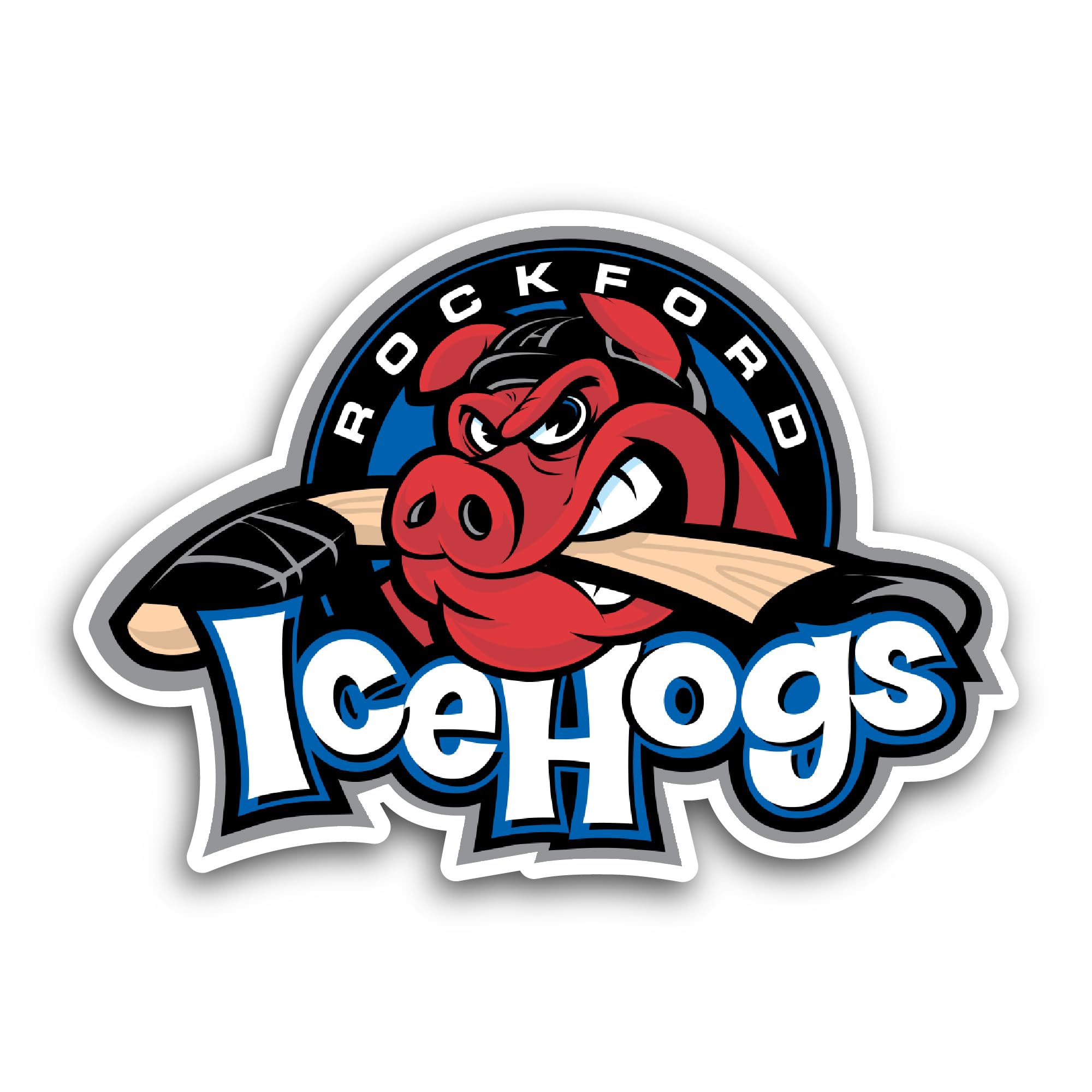 2 (Pieces) 3" and 5" R0ckford Icehogs Sticker, Waterproof Vinyl Decals for Many Purpose Like Cars, T