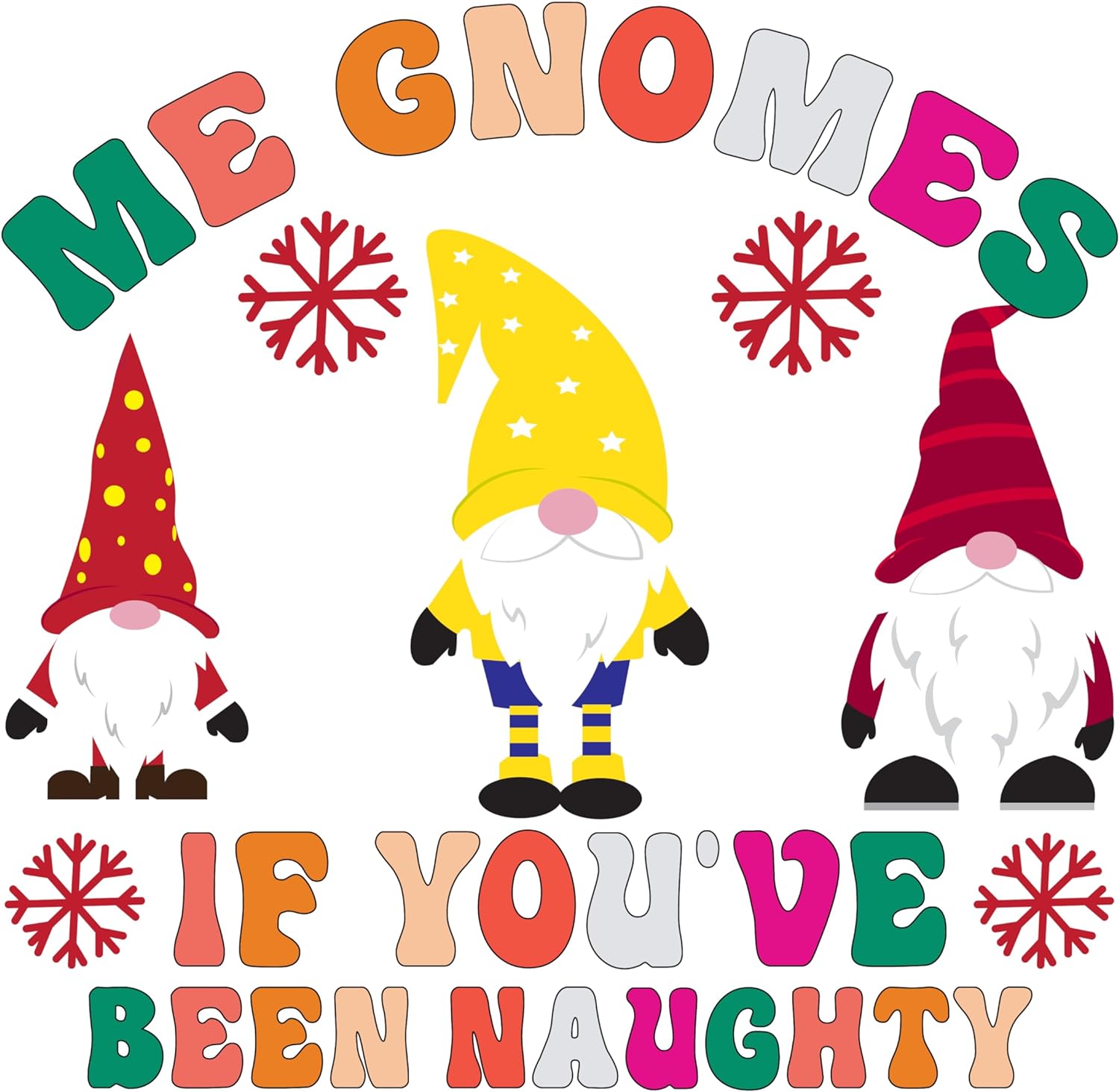 Inspirational Quote Me Gnomes If You've Beem Naughty Motivational Sticker Vinyl Decal Motivation Stickers- 5" Vinyl Sticker Waterproof