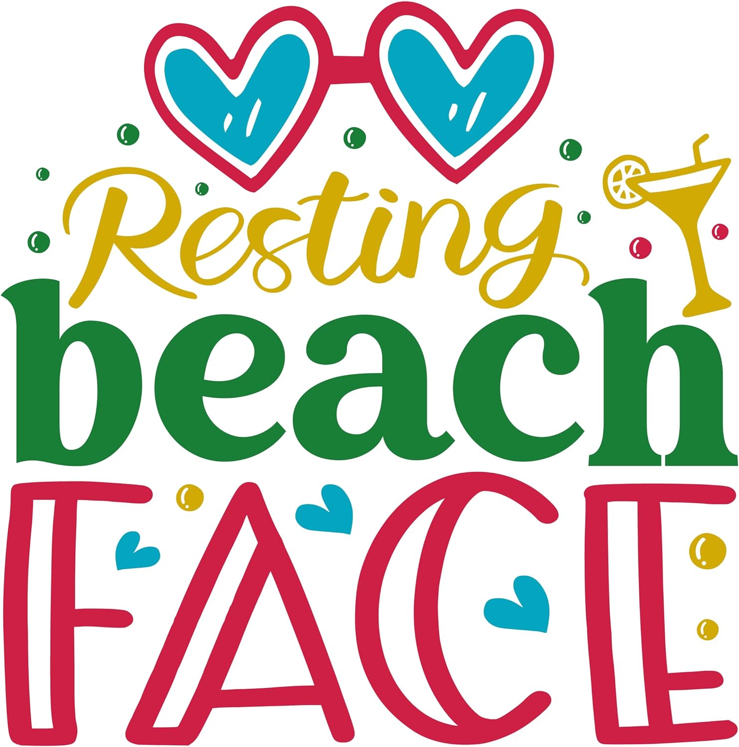 Inspirational Quote "Resting Beach Face" Motivational Sticker Vinyl Decal Motivation Stickers- 5" Vinyl Sticker Waterproof