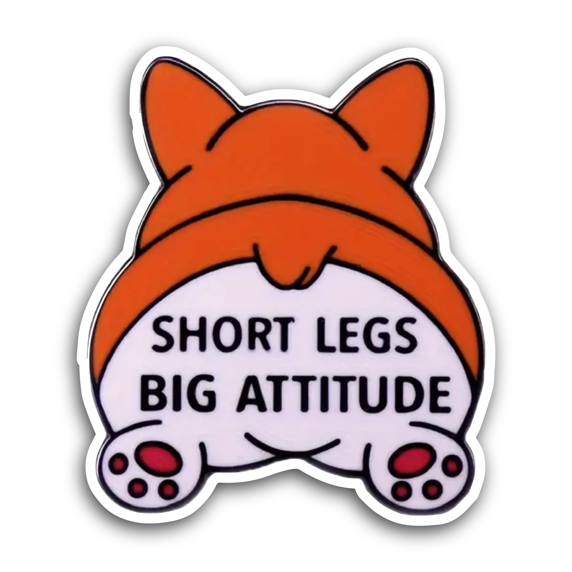 2 (Pieces) 3" and 5" Short Legs Big Attitude Sticker, Waterproof Vinyl Decals for Many Purpose Like