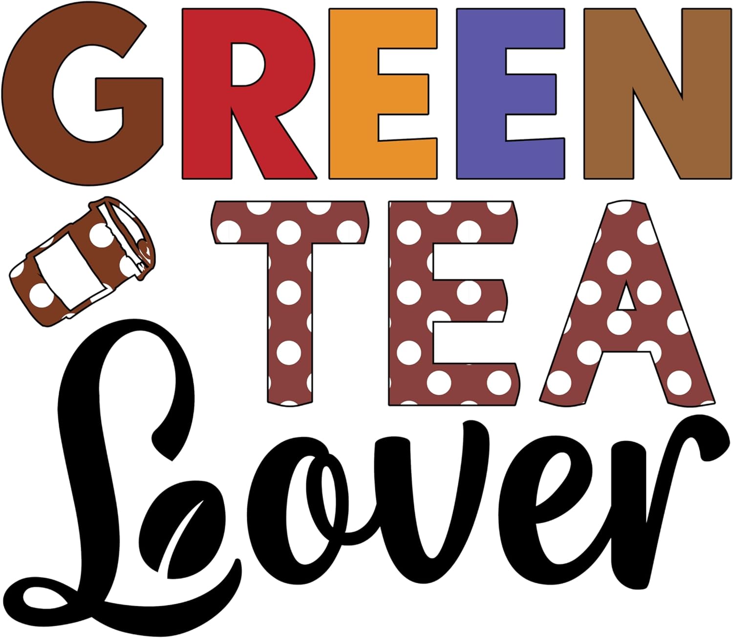 Inspirational Quote "Green Tea Lover Cup Sticker" Motivational Sticker Vinyl Decal Motivation Stickers- 5" Vinyl Sticker Waterproof
