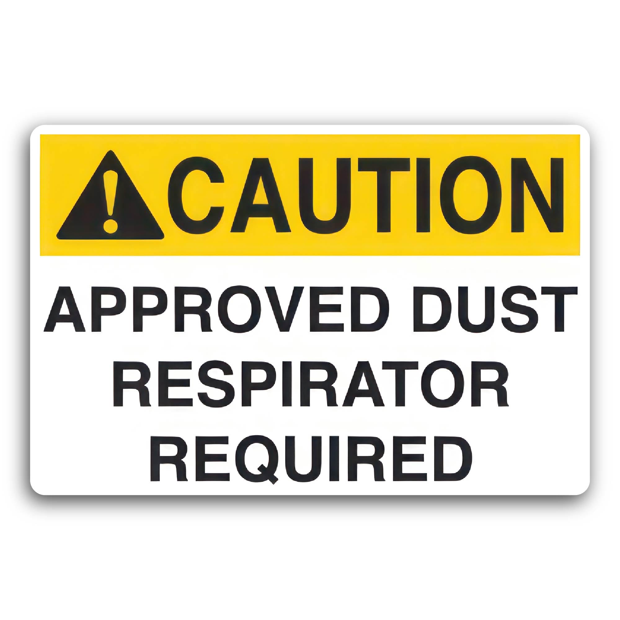 2 (Pieces) 3" and 5" Caution Dust Respirator Required Sticker, Waterproof Vinyl Decals for Many Purp