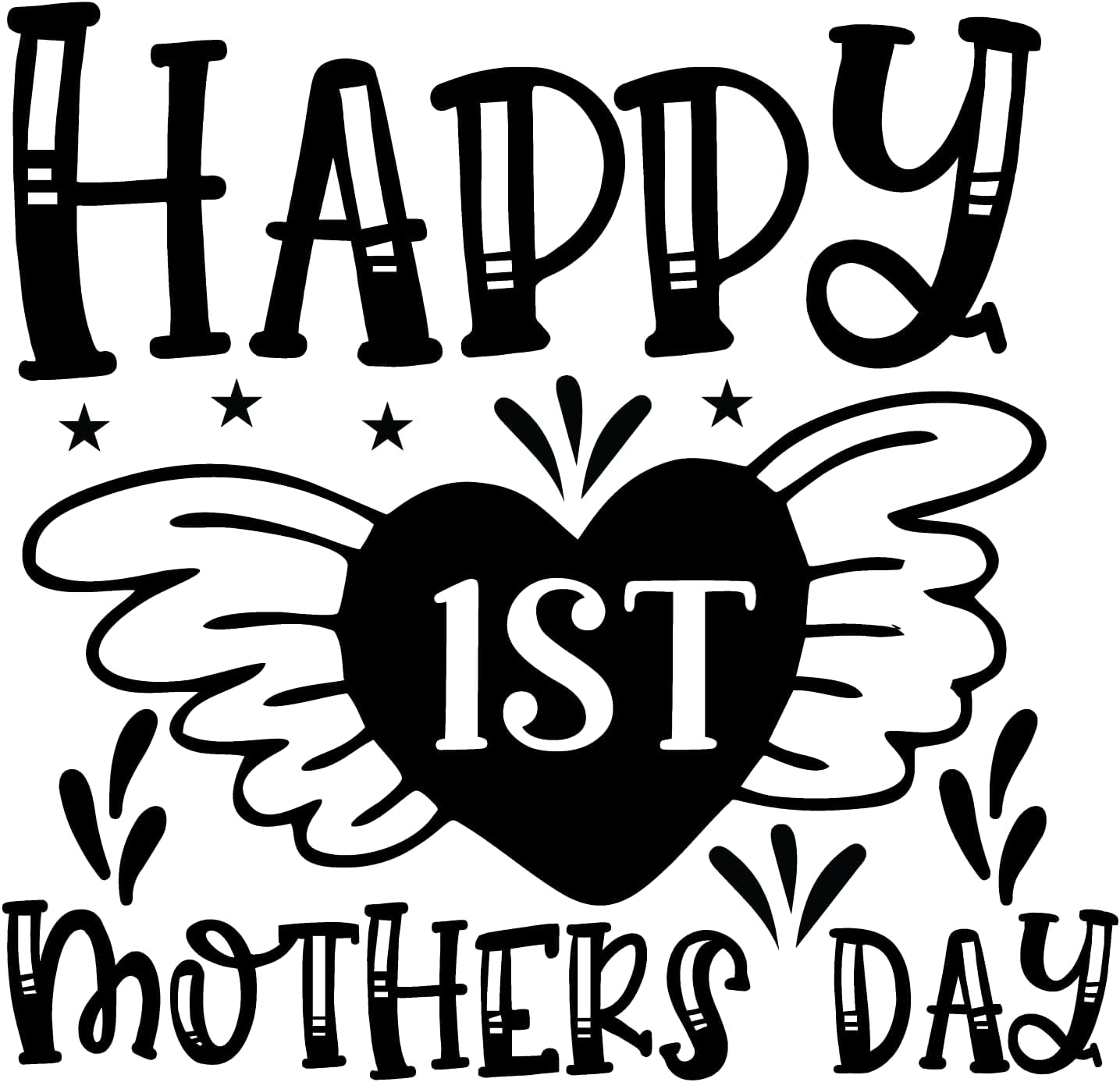 Inspirational Quote "Happy 1st Mothers Day" Motivational Sticker Vinyl Decal Motivation Stickers- 5" Vinyl Sticker Waterproof