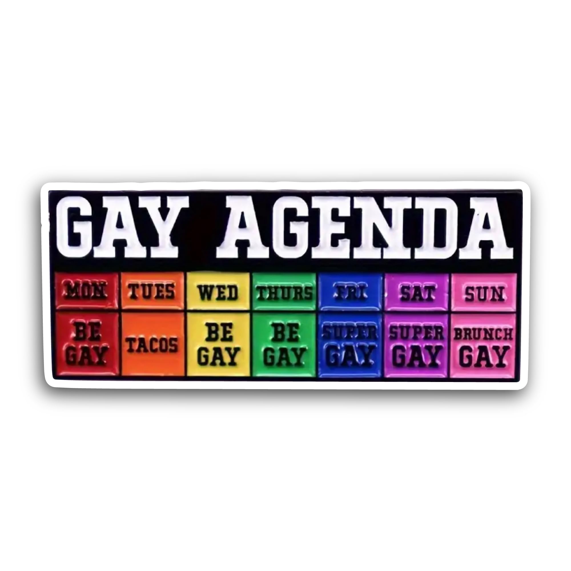 2 (Pieces) 3" and 5" Gay Agenda Sticker, Waterproof Vinyl Decals for Many Purpose Like Cars, Trucks,