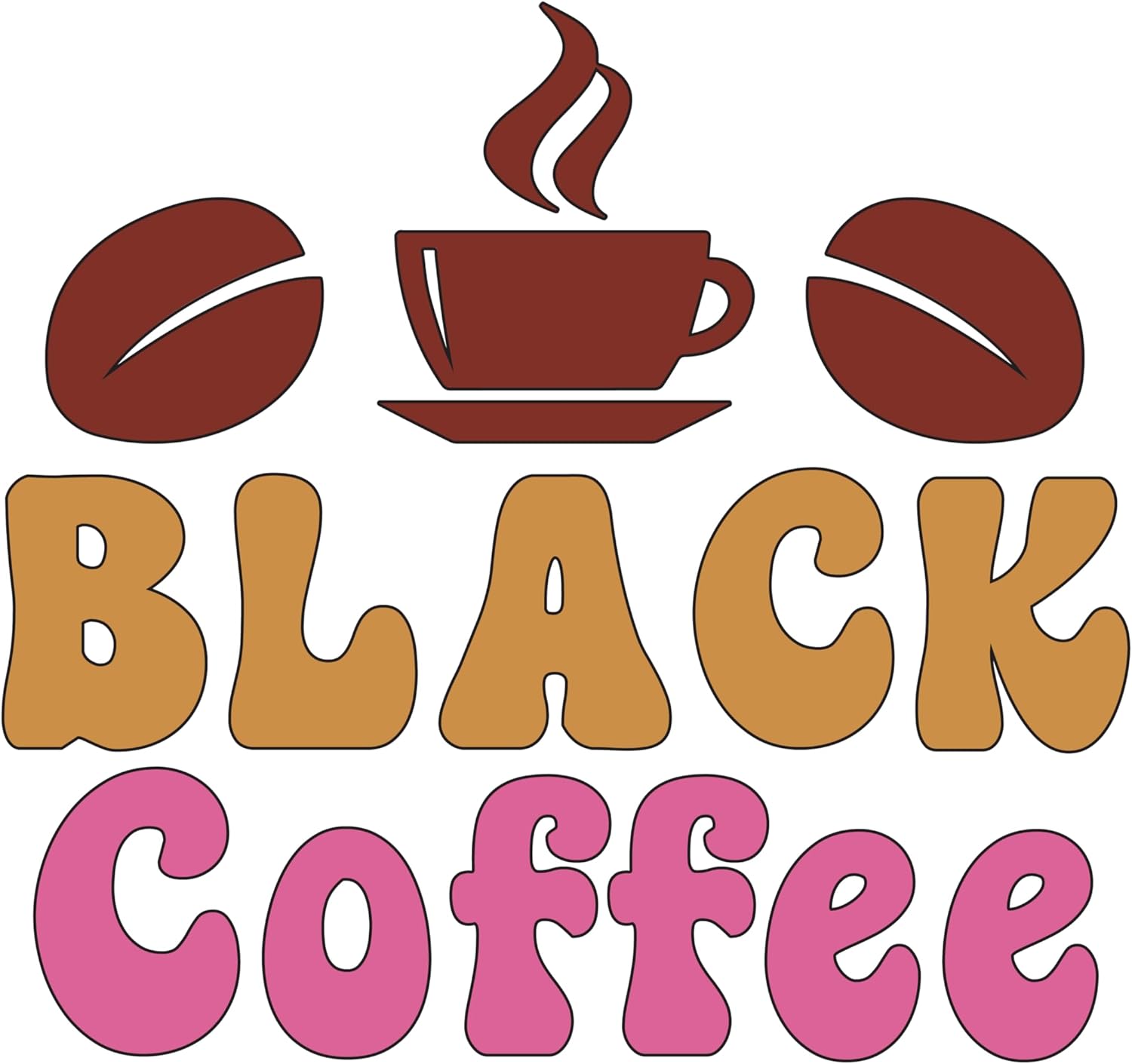 Inspirational Quote "Black Coffee" Motivational Sticker Vinyl Decal Motivation Stickers- 5" Vinyl Sticker Waterproof