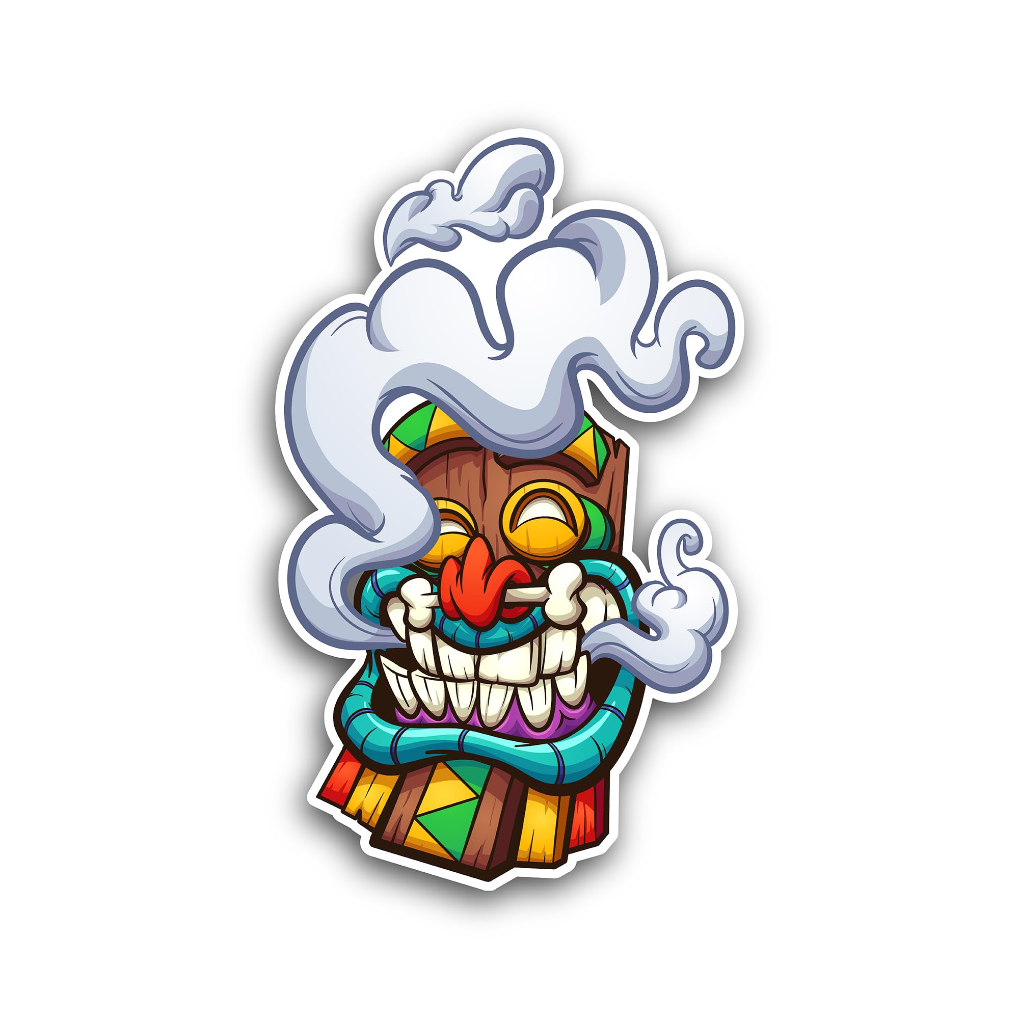 2 (Pieces) 3" and 5" Tiki Head Wall Decal Sticker, Waterproof Vinyl Decals for Many Purpose Like Car