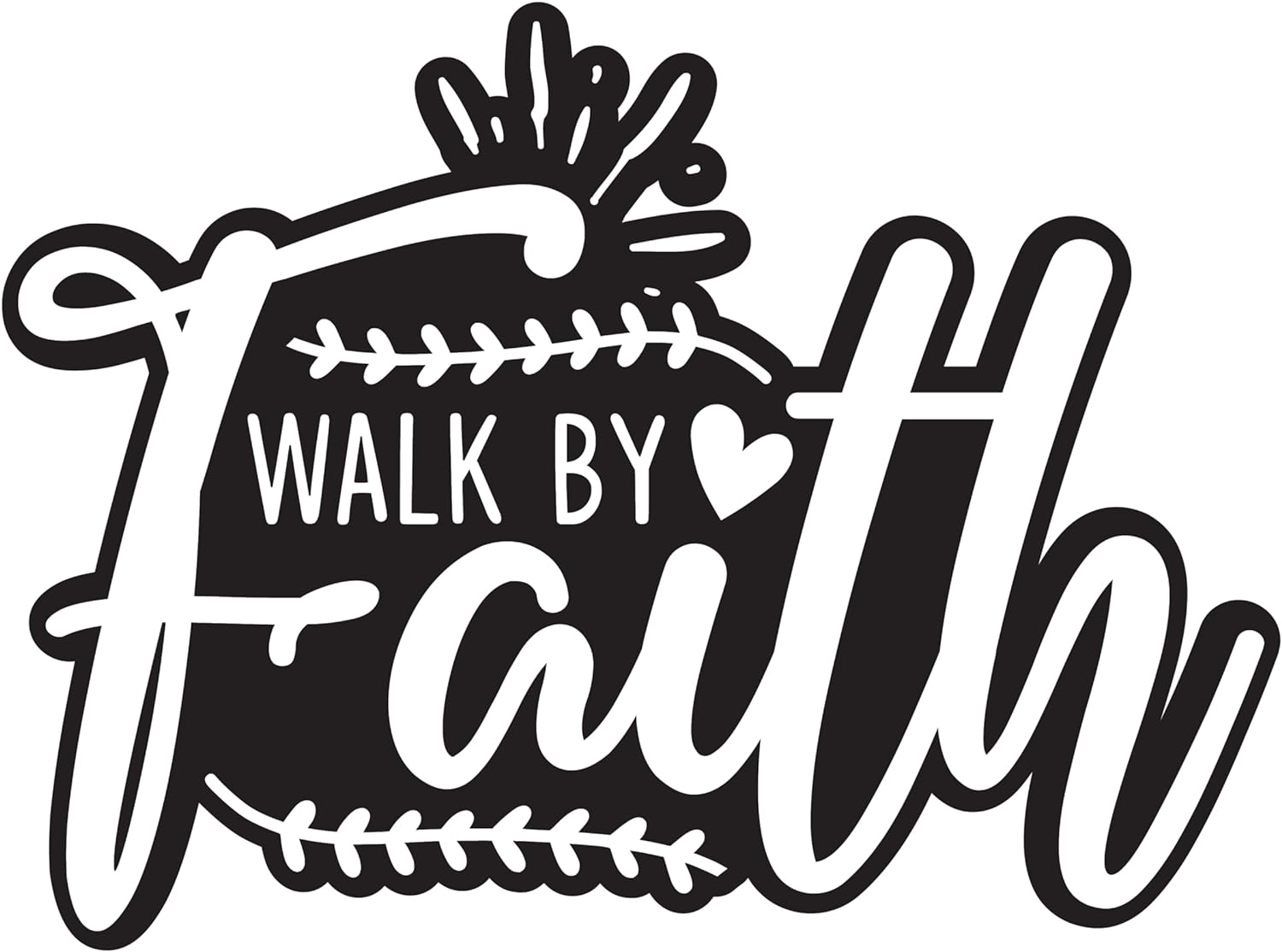 Inspirational Quote "Walk by Faith Pretty Sticker Gift" Motivational Sticker Vinyl Decal Motivation Stickers- 5" Vinyl Sticker Waterproof