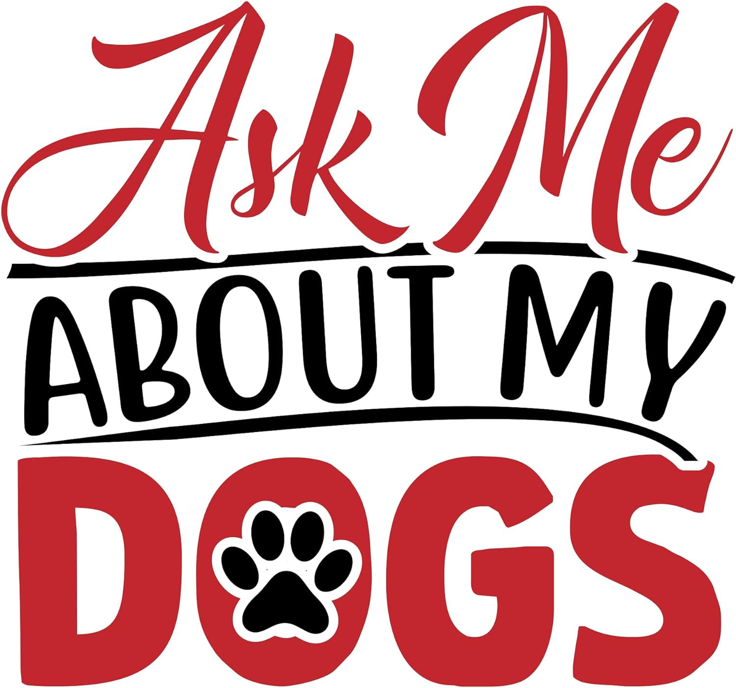 Inspirational Quote "Ask Me About My Dogs" Motivational Sticker Vinyl Decal Motivation Stickers- 5" Vinyl Sticker Waterproof