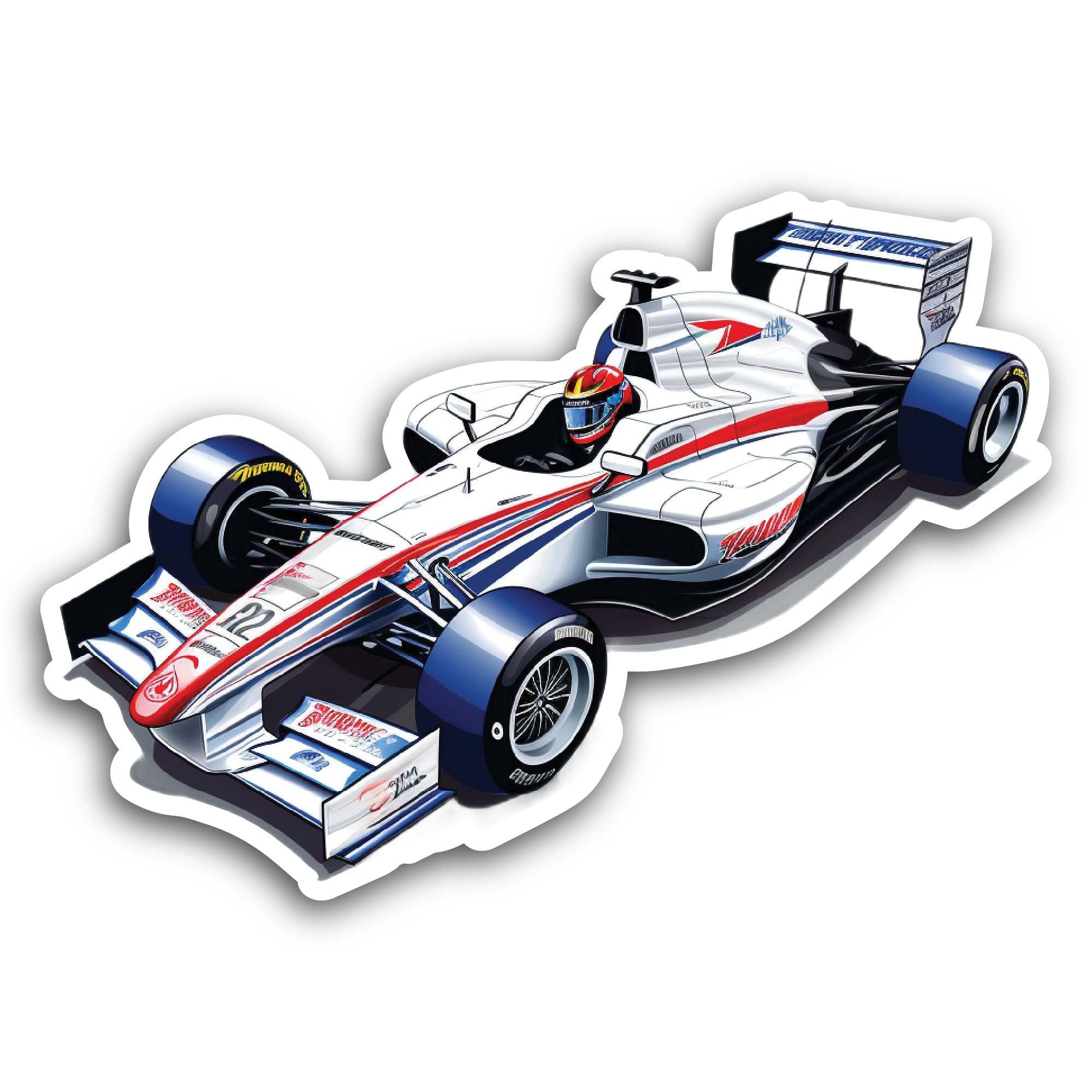 2 (Pieces) 3" and 5" Sport Car Sticker, Waterproof Vinyl Decals for Many Purpose Like Cars, Trucks,