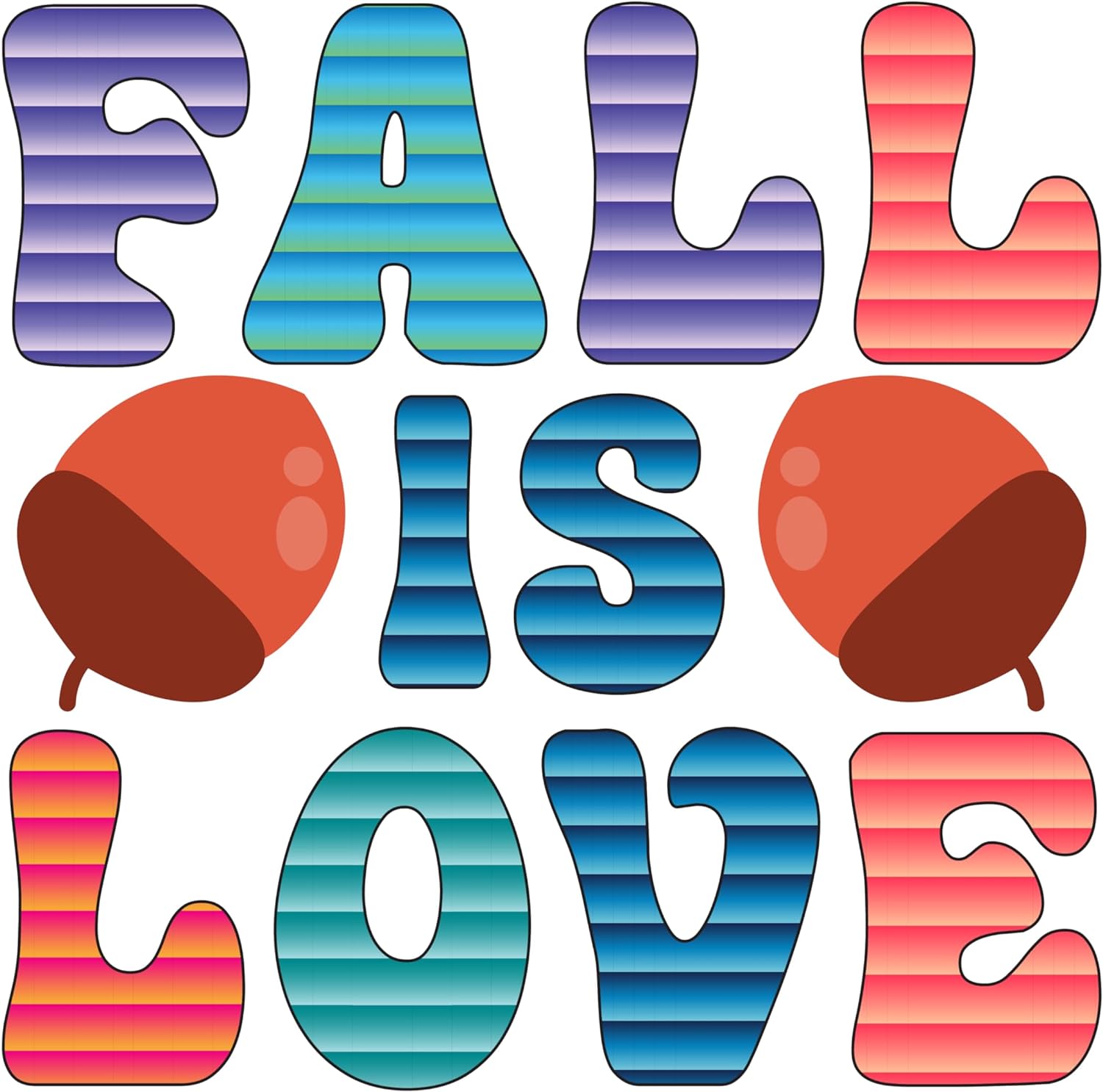 Inspirational Quote Fall Is Love Leaf Motivational Sticker Vinyl Decal Motivation Stickers- 5" Vinyl Sticker Waterproof