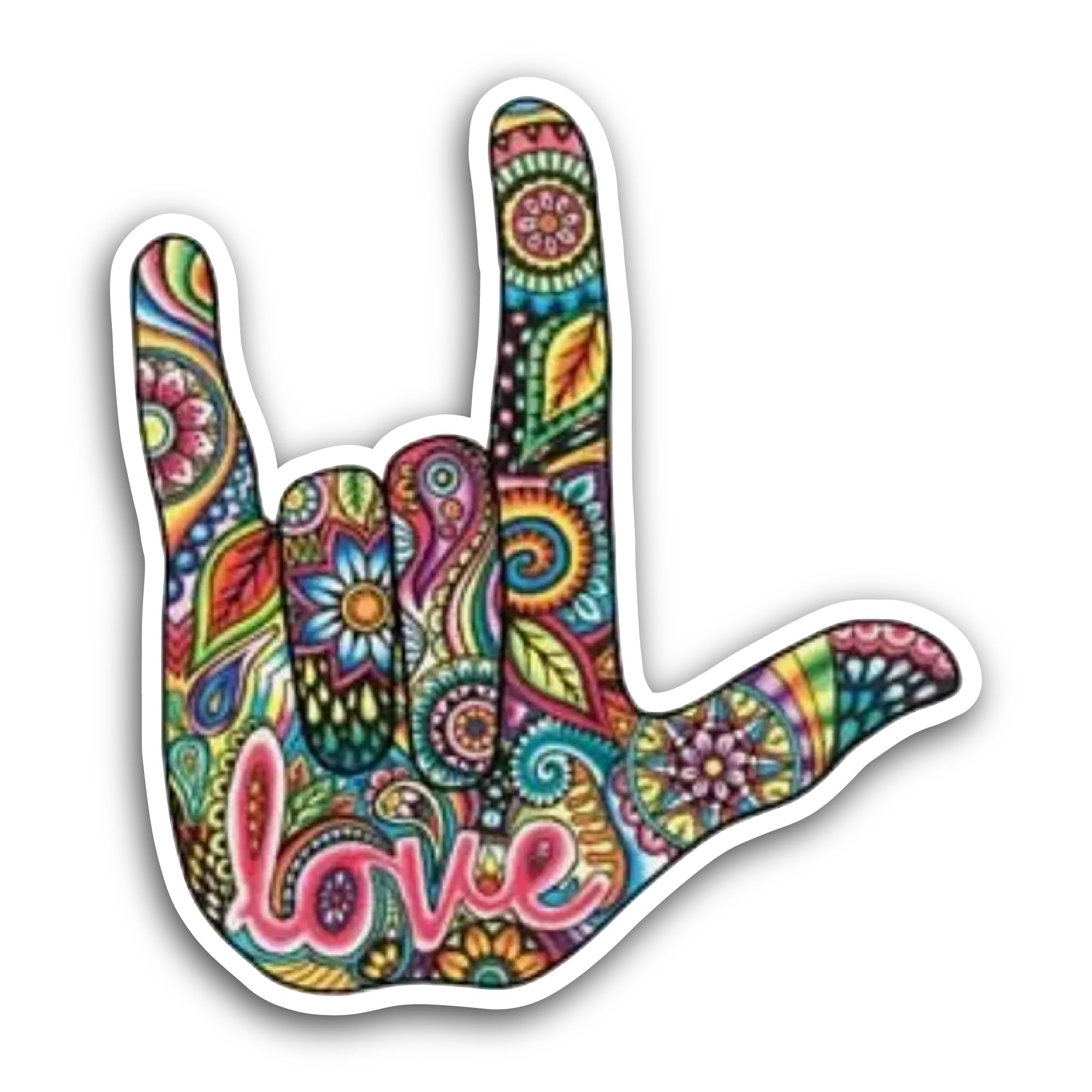 2 (Pieces) 3" and 5" Love Sign Sticker, Waterproof Vinyl Decals for Many Purpose Like Cars, Trucks,