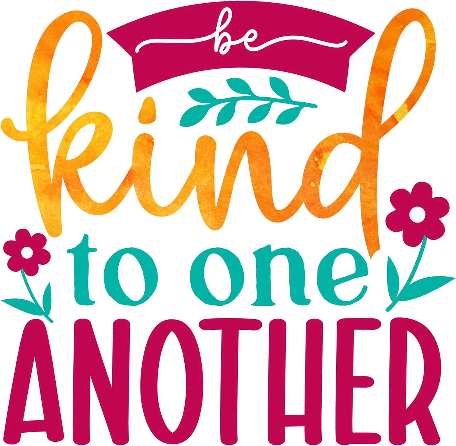 Inspirational Quote "Kind to One Another" Motivational Sticker Vinyl Decal Motivation Stickers- 5" Vinyl Sticker Waterproof