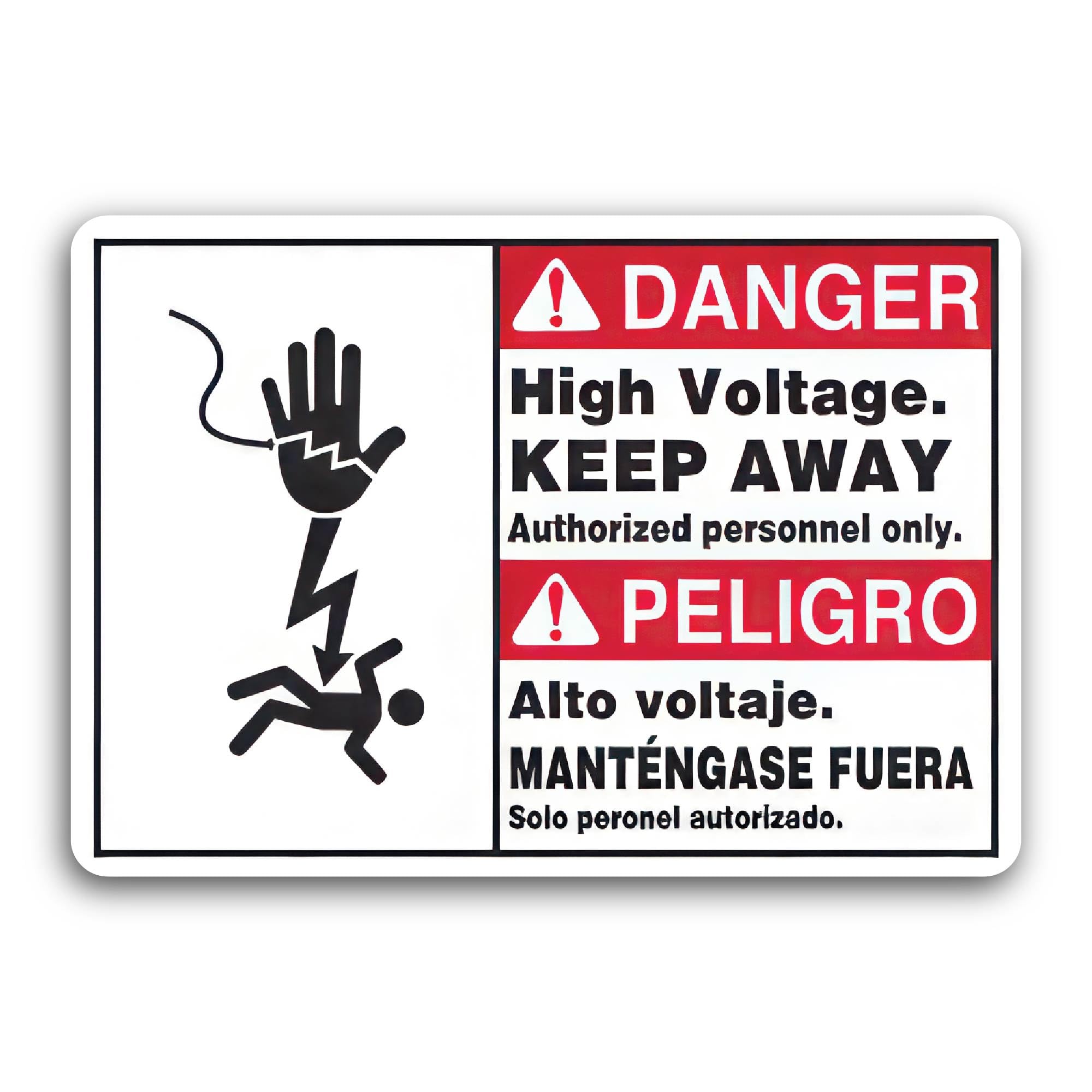 2 (Pieces) 3" and 5" Danger High Voltage Safety Sign Decal Sticker, Waterproof Vinyl Decals for Many