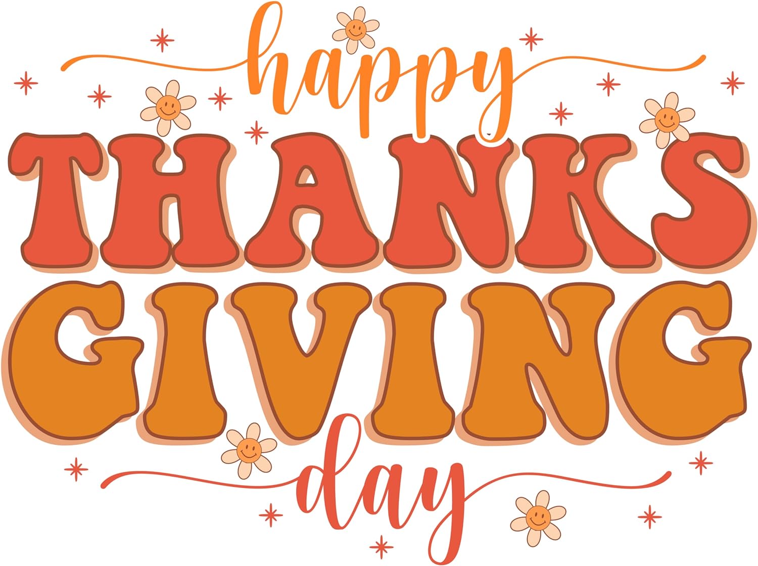 Inspirational Quote Happy Thanks Giving Day Motivational Sticker Vinyl Decal Motivation Stickers- 5" Vinyl Sticker Waterproof